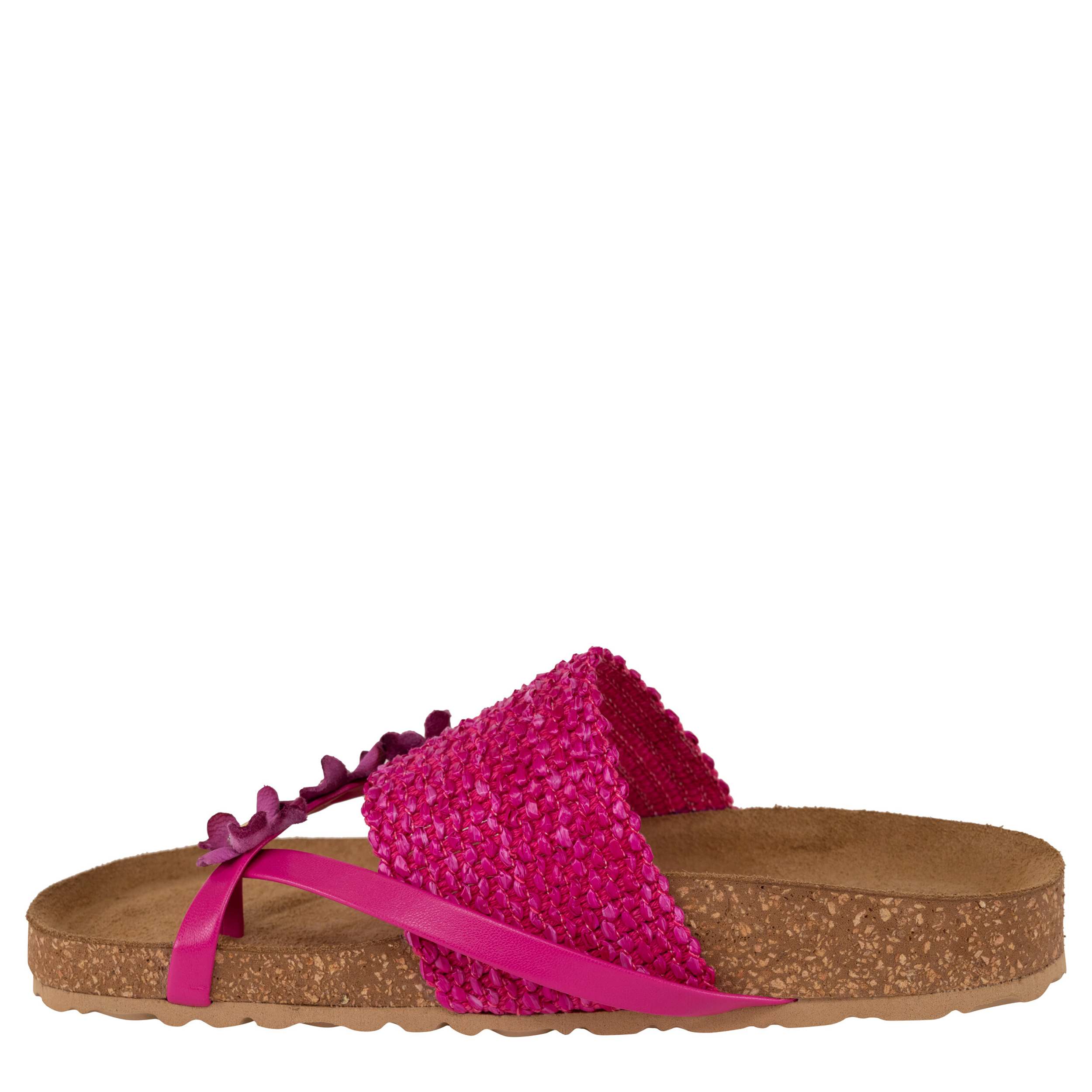 ITALIAN SHOEMAKERS-WOMENS PATRISHA FOOTBED SANDAL-FUSCHIA & 