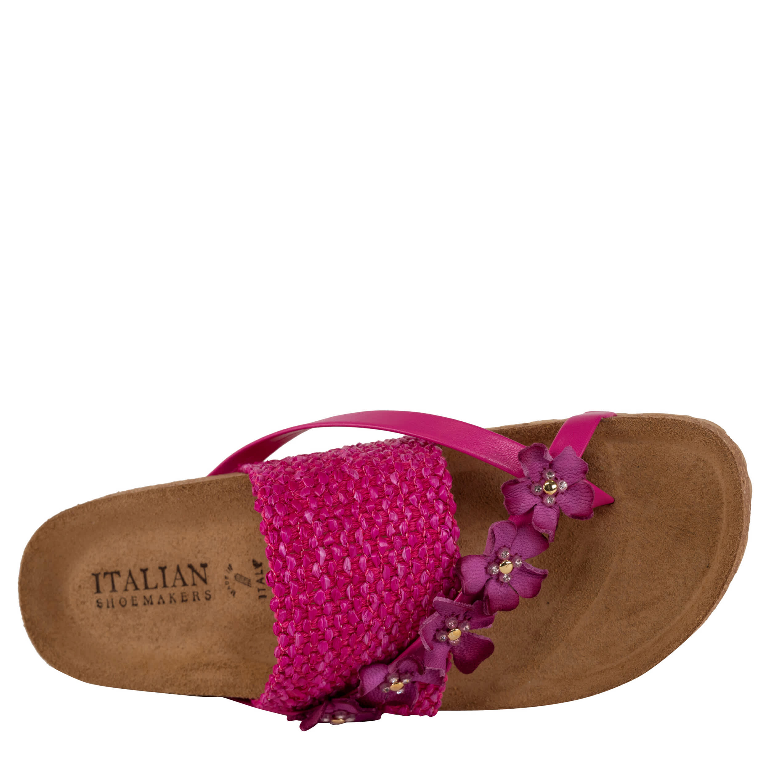 ITALIAN SHOEMAKERS-WOMENS PATRISHA FOOTBED SANDAL-FUSCHIA & 