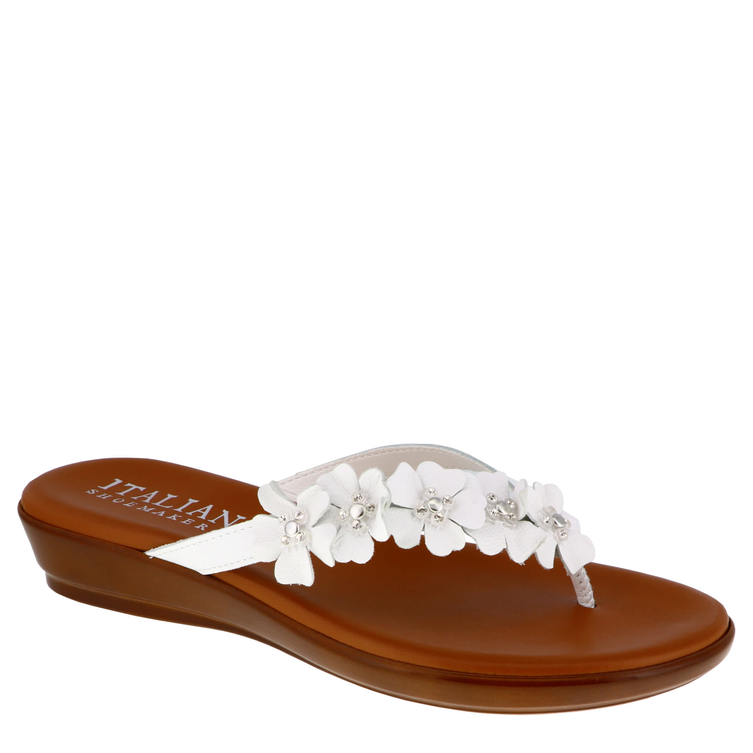 ITALIAN SHOEMAKERS-WOMENS EMINA FLIP FLOP SANDAL-WHITE & 