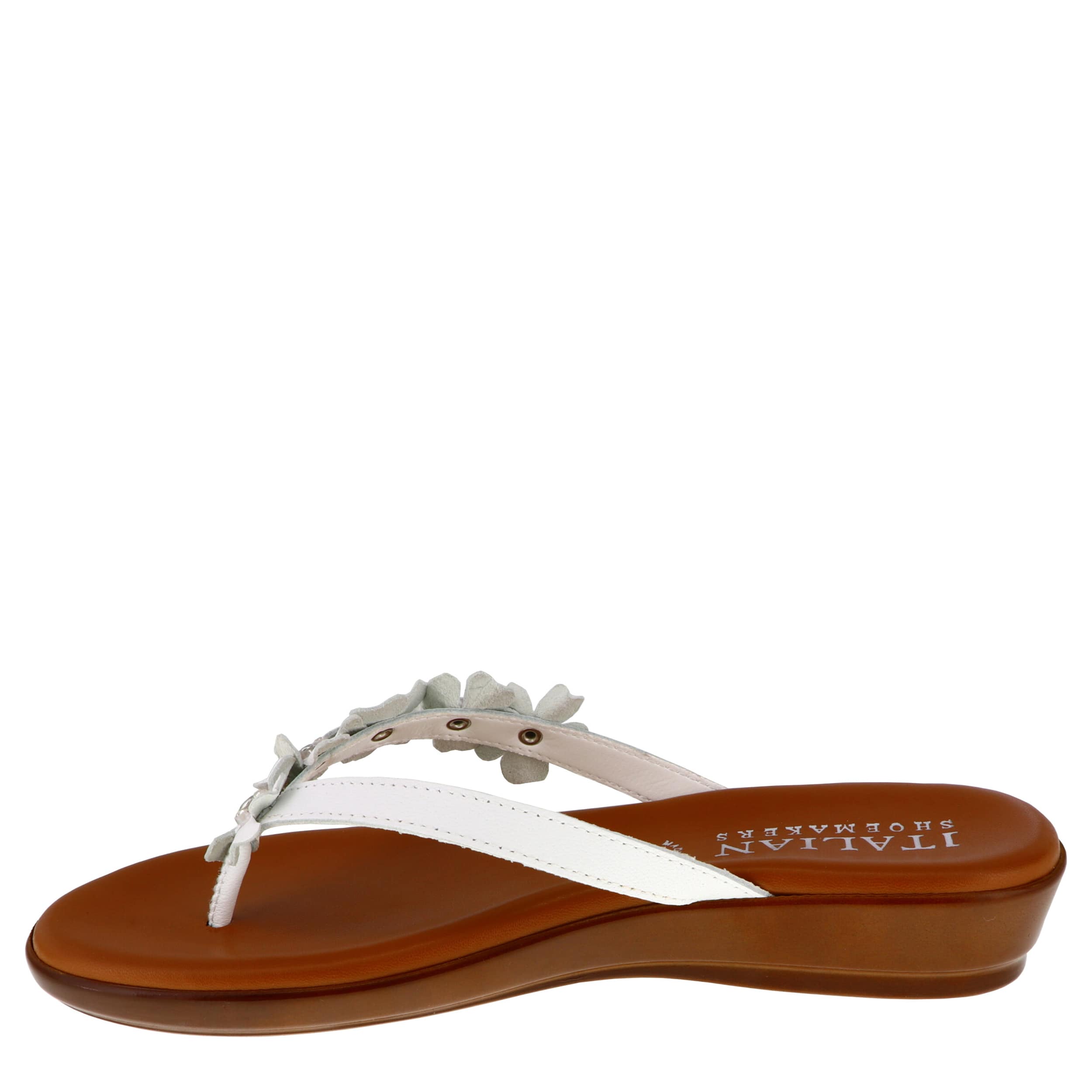 ITALIAN SHOEMAKERS-WOMENS EMINA FLIP FLOP SANDAL-WHITE & 