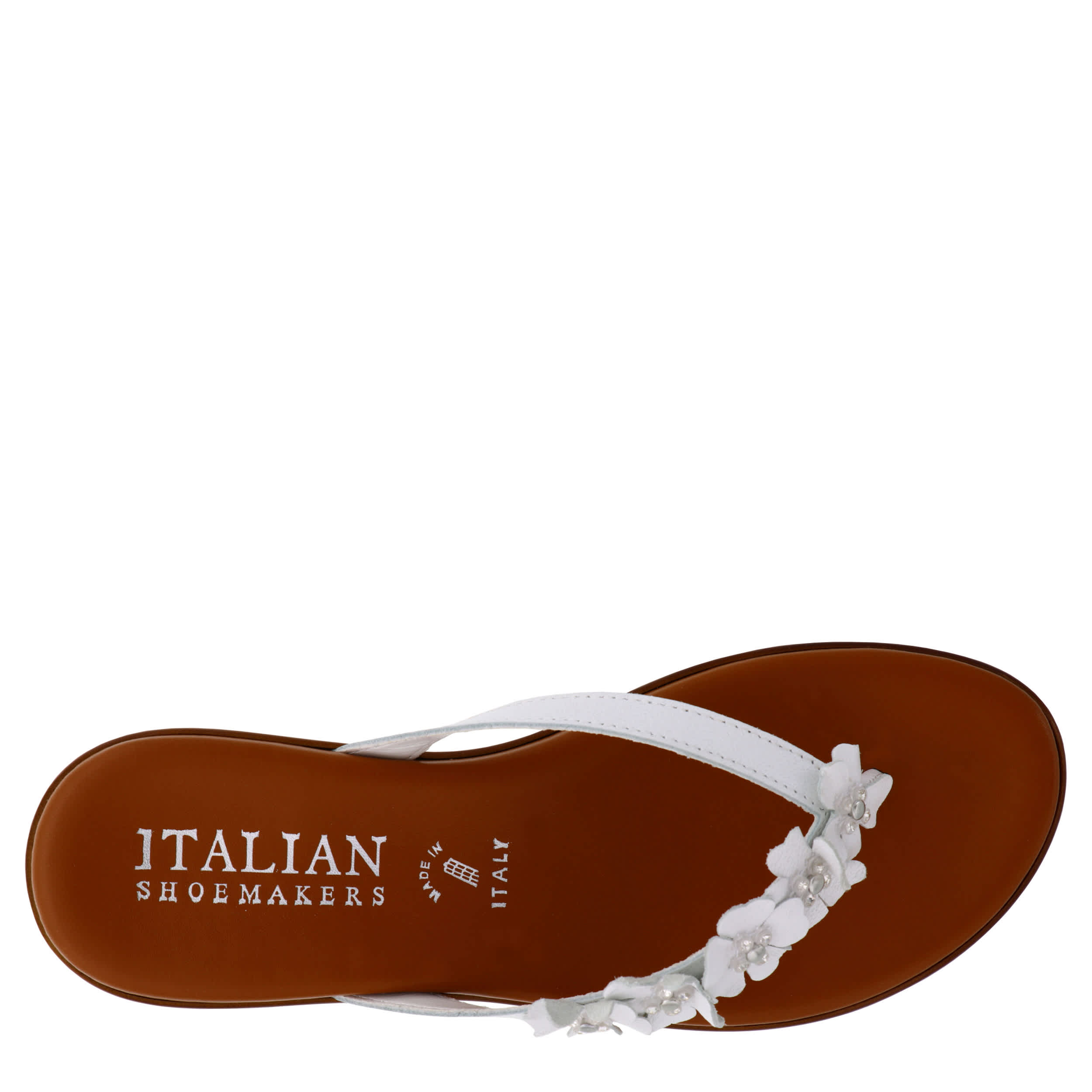 ITALIAN SHOEMAKERS-WOMENS EMINA FLIP FLOP SANDAL-WHITE & 