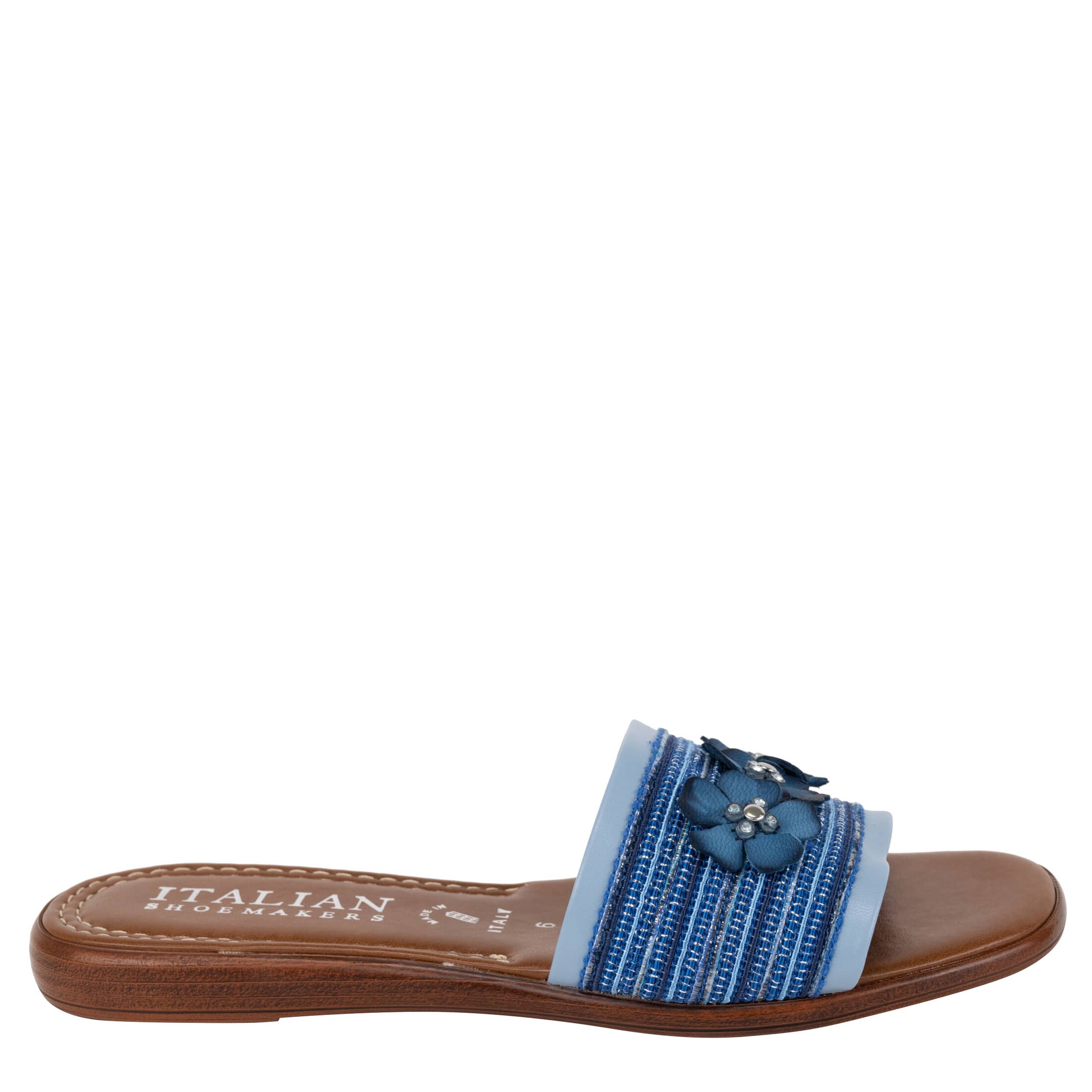 ITALIAN SHOEMAKERS-WOMENS IVANNA SLIDE SANDAL-DENIM & 