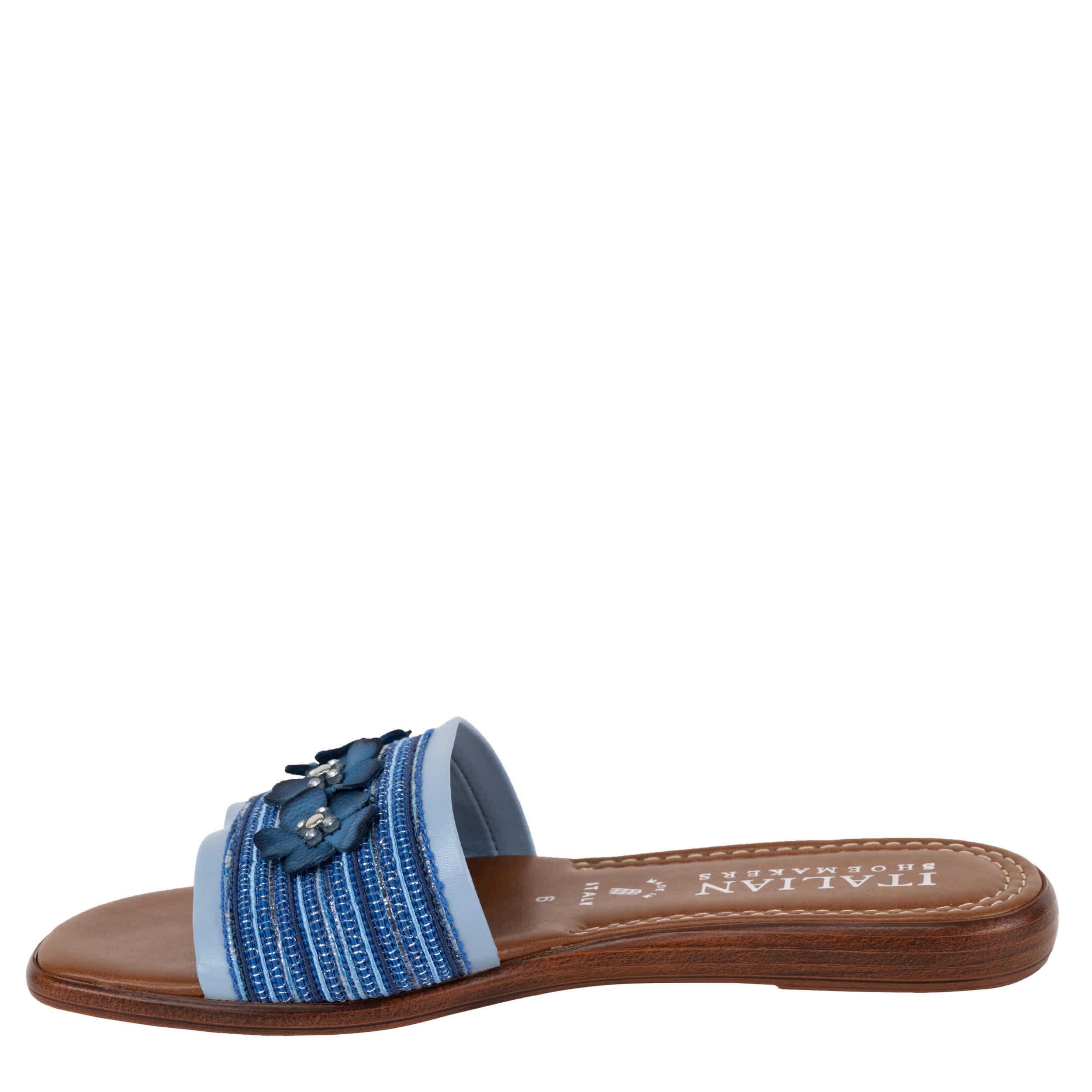 ITALIAN SHOEMAKERS-WOMENS IVANNA SLIDE SANDAL-DENIM & 