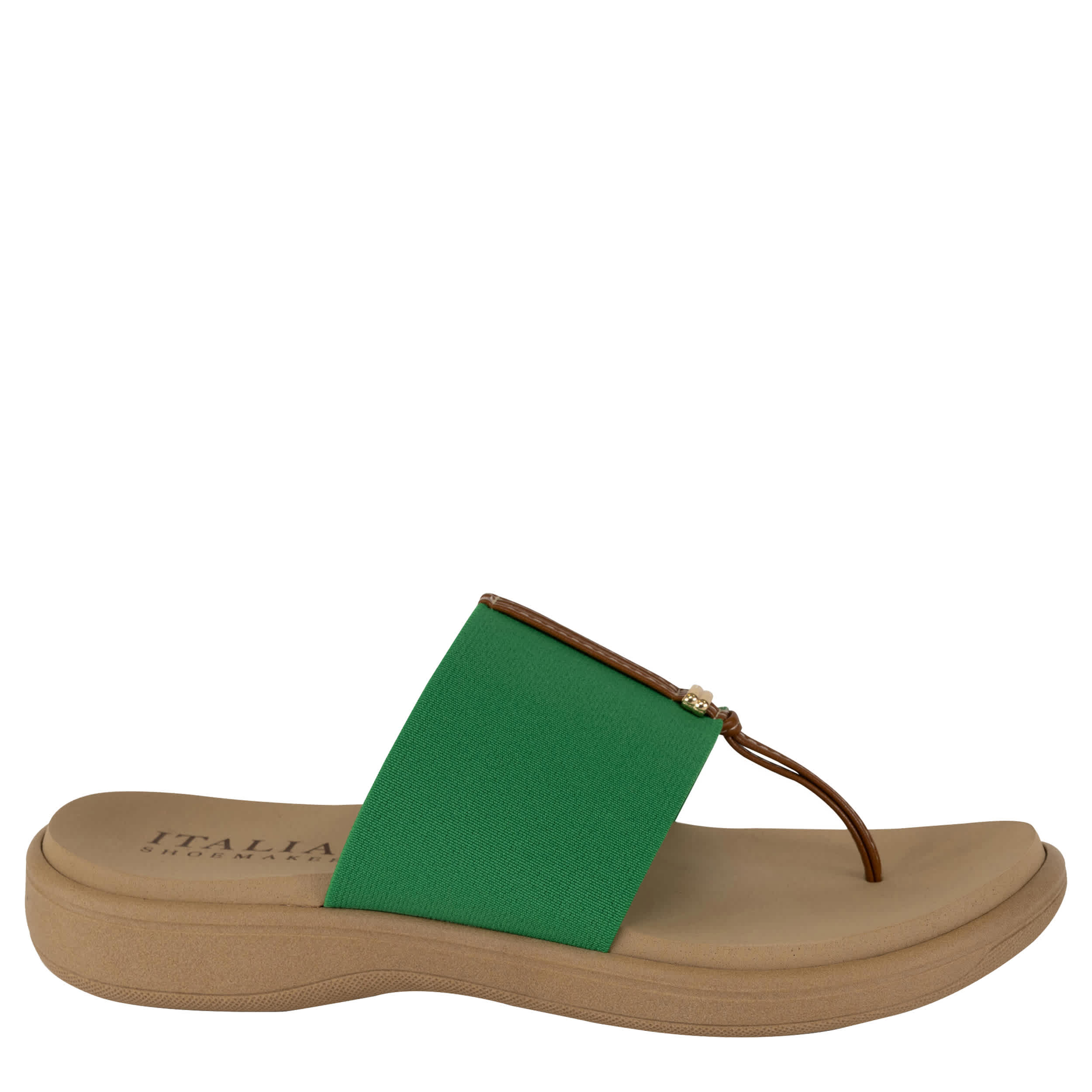 ITALIAN SHOEMAKERS-WOMENS JAHZARA WEDGE SANDAL-GREEN & 