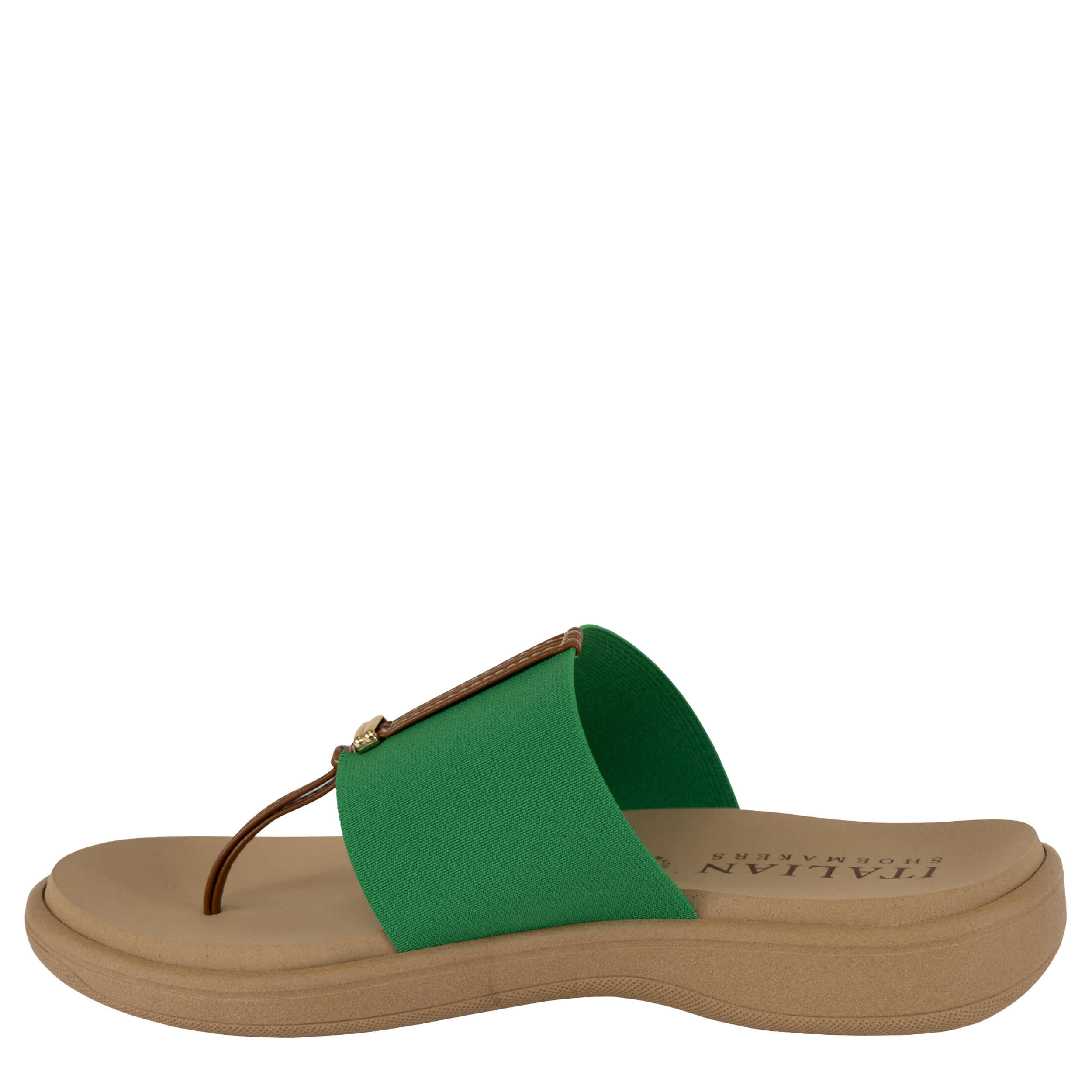 ITALIAN SHOEMAKERS-WOMENS JAHZARA WEDGE SANDAL-GREEN & 