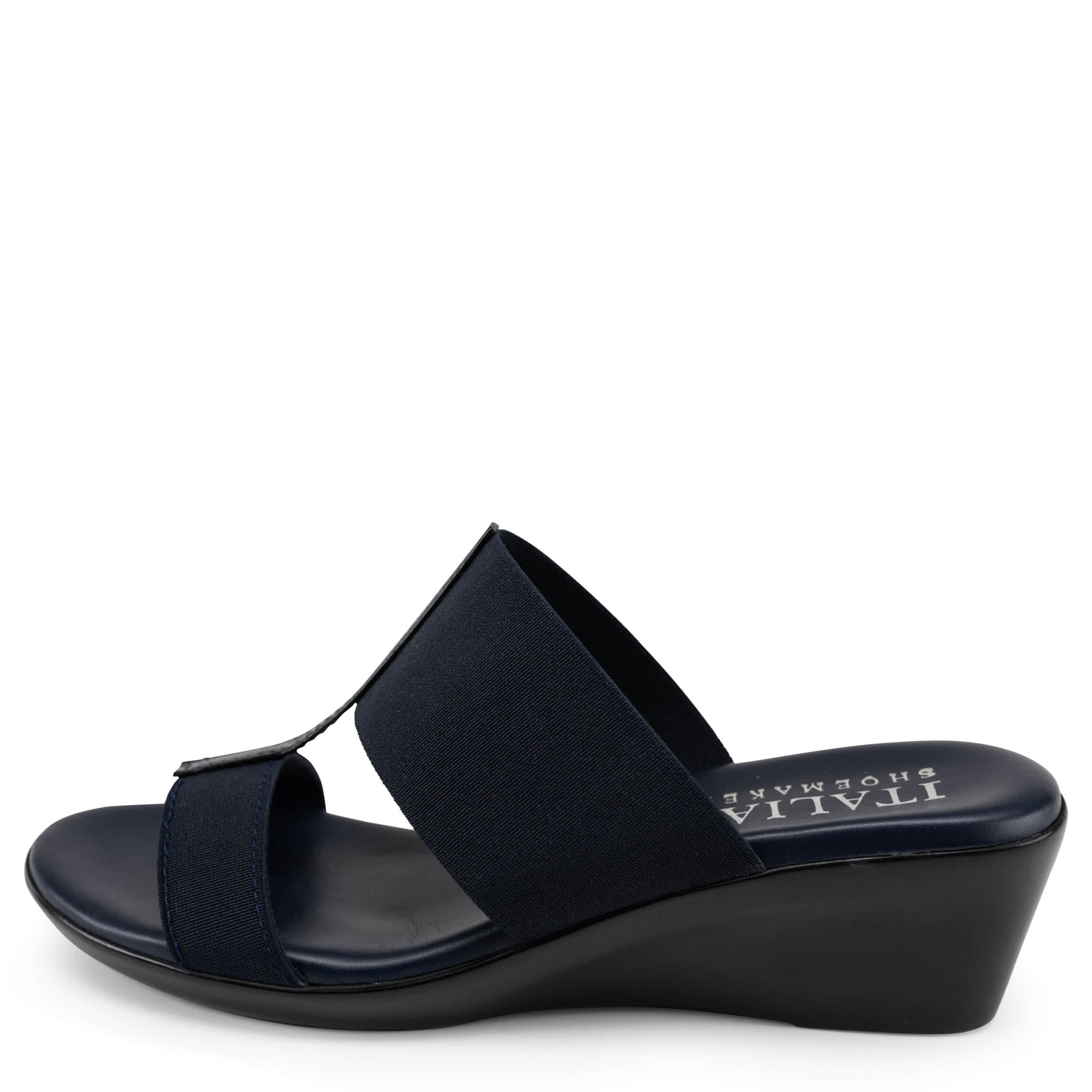 ITALIAN SHOEMAKERS-WOMENS SADEY WEDGE SANDAL-NAVY & 