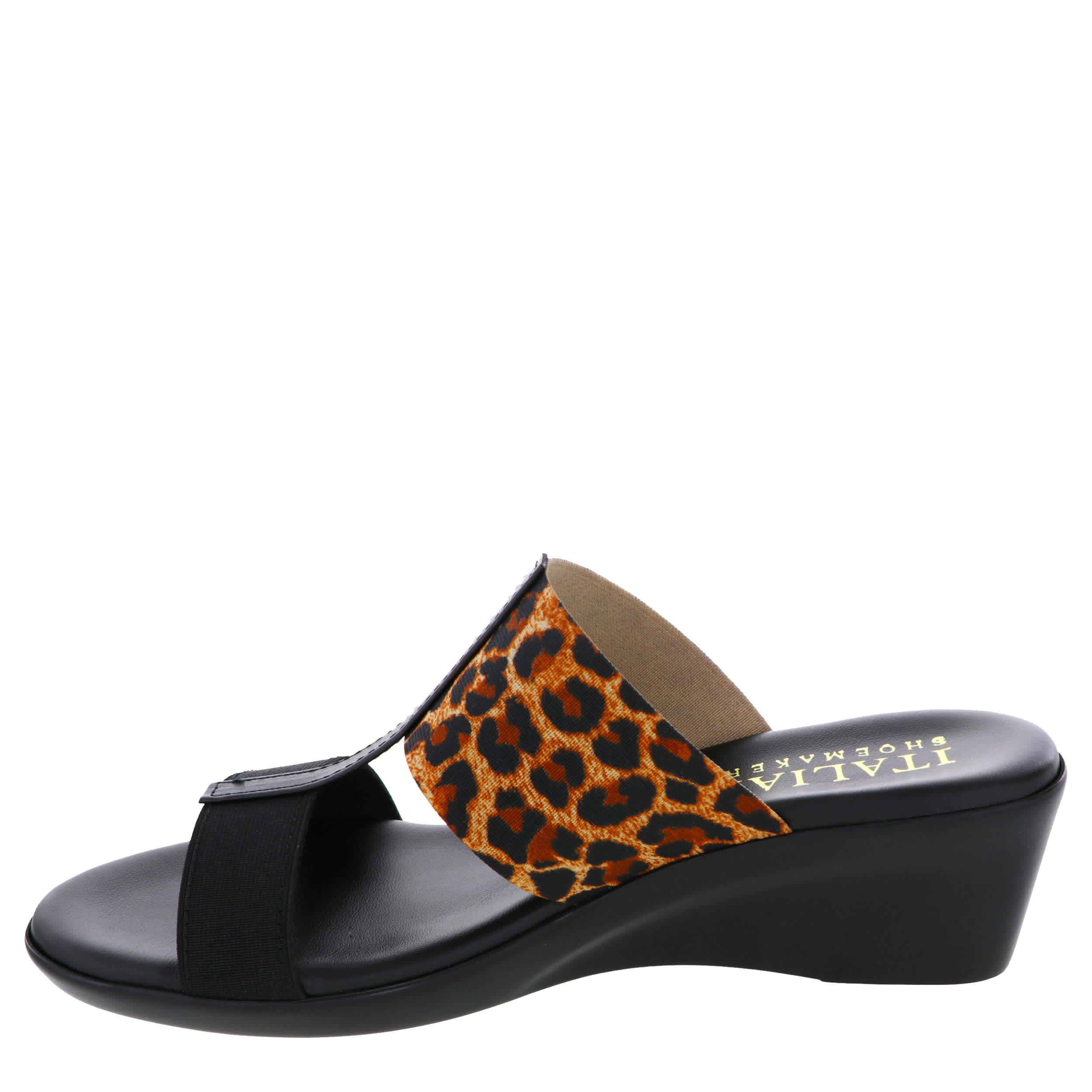 ITALIAN SHOEMAKERS-WOMENS SADEY WEDGE SANDAL-LEOPARD & 
