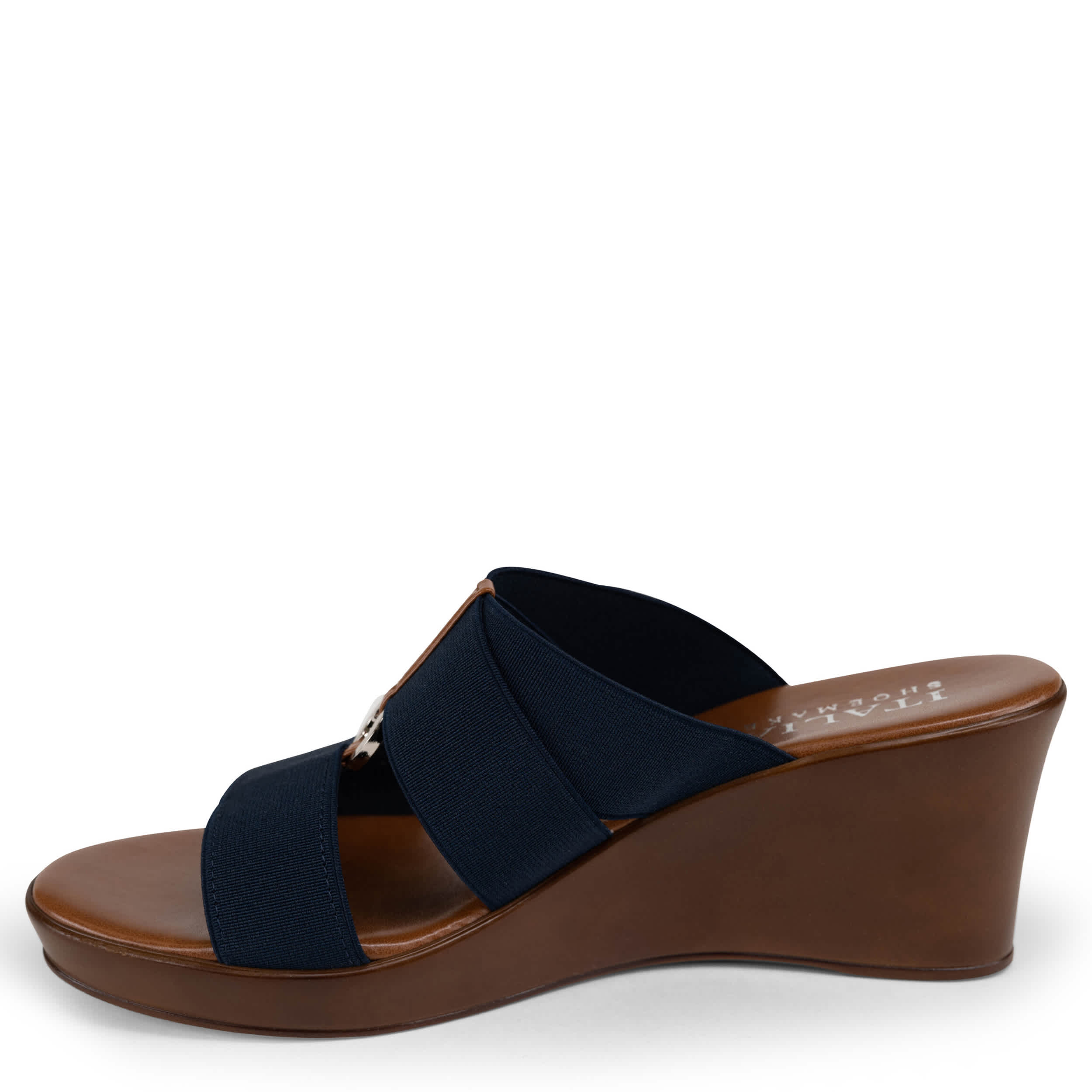 ITALIAN SHOEMAKERS-WOMENS CELSI WEDGE SANDAL-NAVY & 