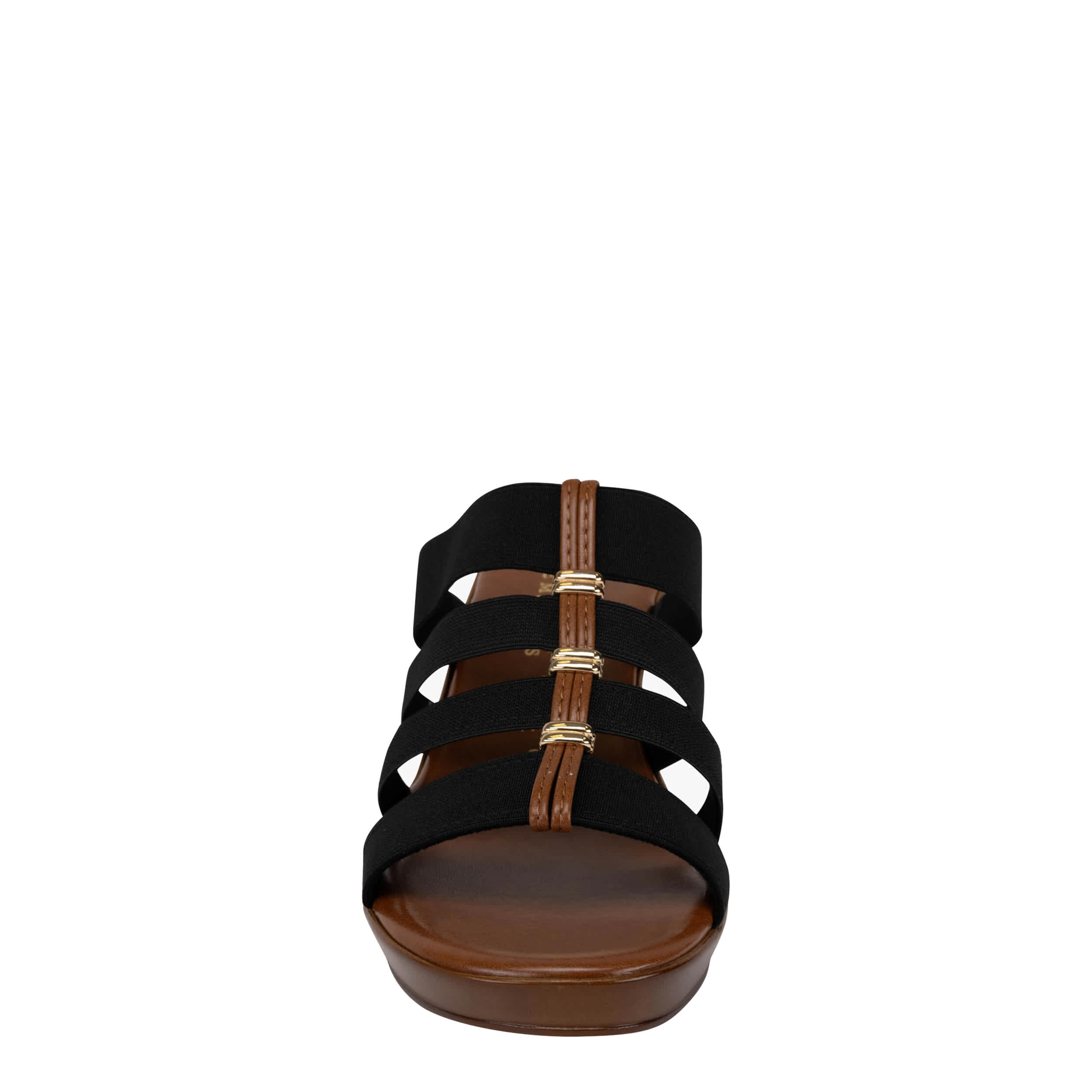 ITALIAN SHOEMAKERS-WOMENS CLOVER WEDGE SANDAL-BLACK & 