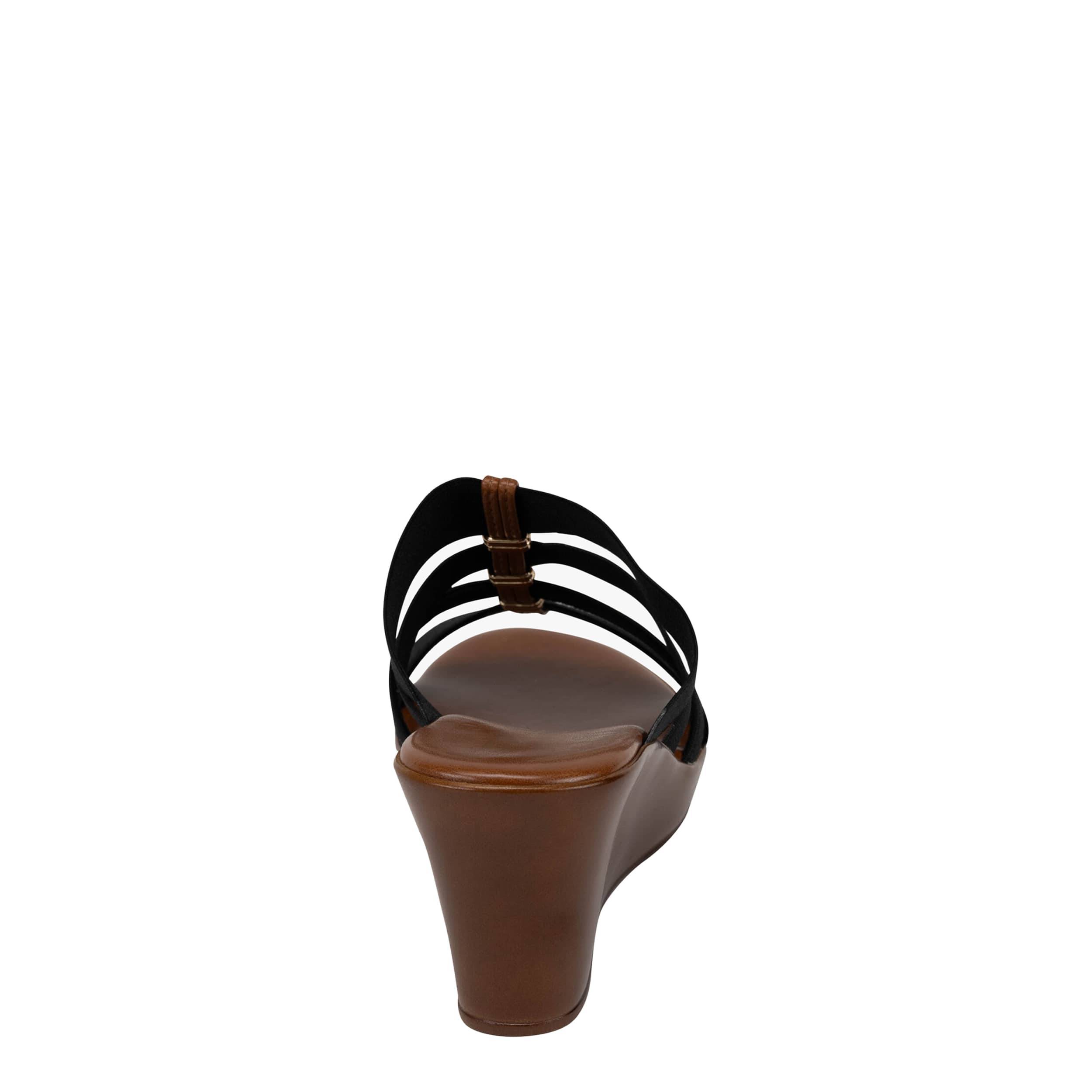 ITALIAN SHOEMAKERS-WOMENS CLOVER WEDGE SANDAL-BLACK & 