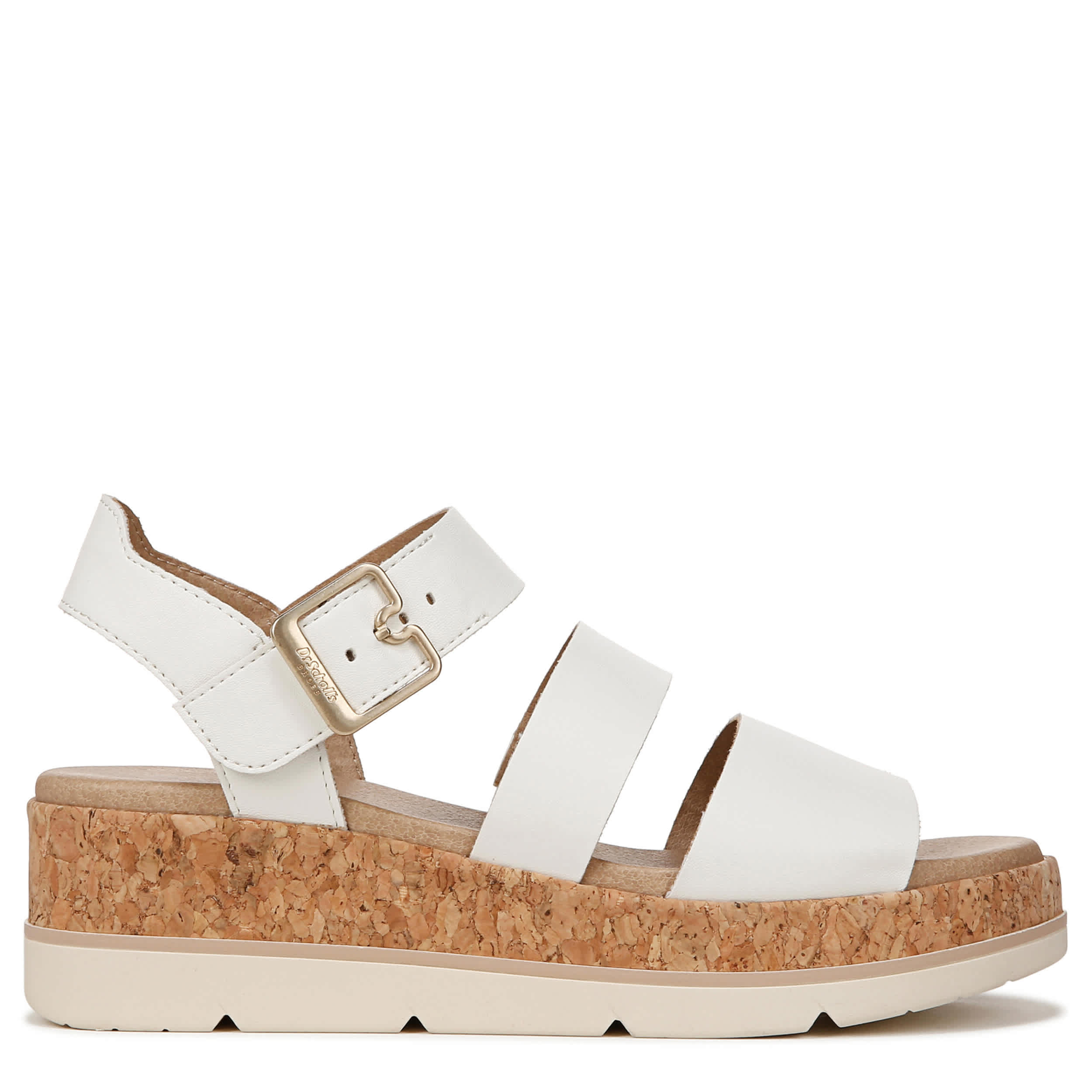 DR. SCHOLL'S-WOMENS ONCE TWICE WEDGE SANDAL-WHITE & 