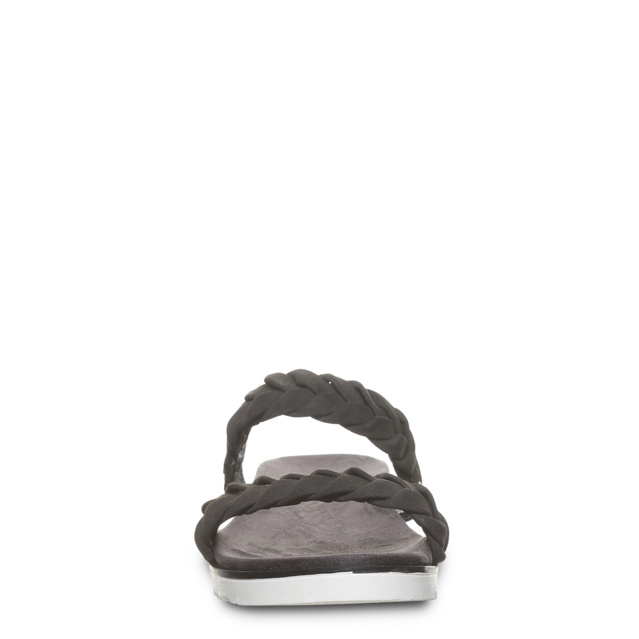 BEARPAW-WOMENS THESSA SLIDE SANDAL-DARK GREY & 