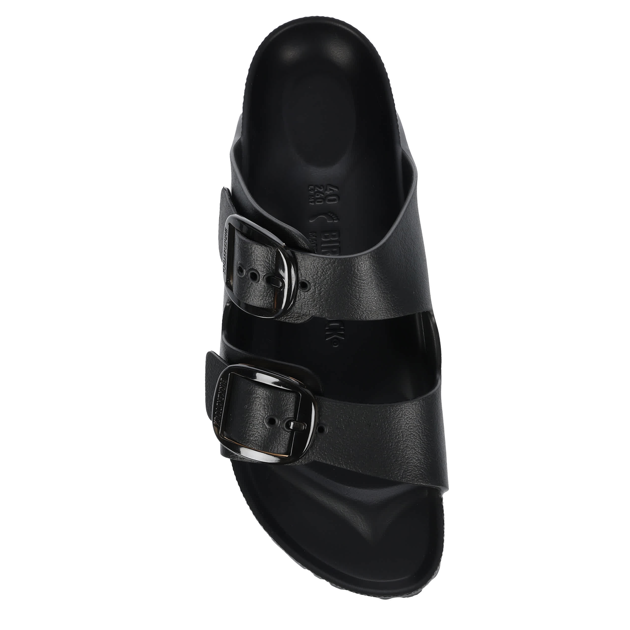 Black Birkenstock Womens Arizona Essentials Big Buckle Slide