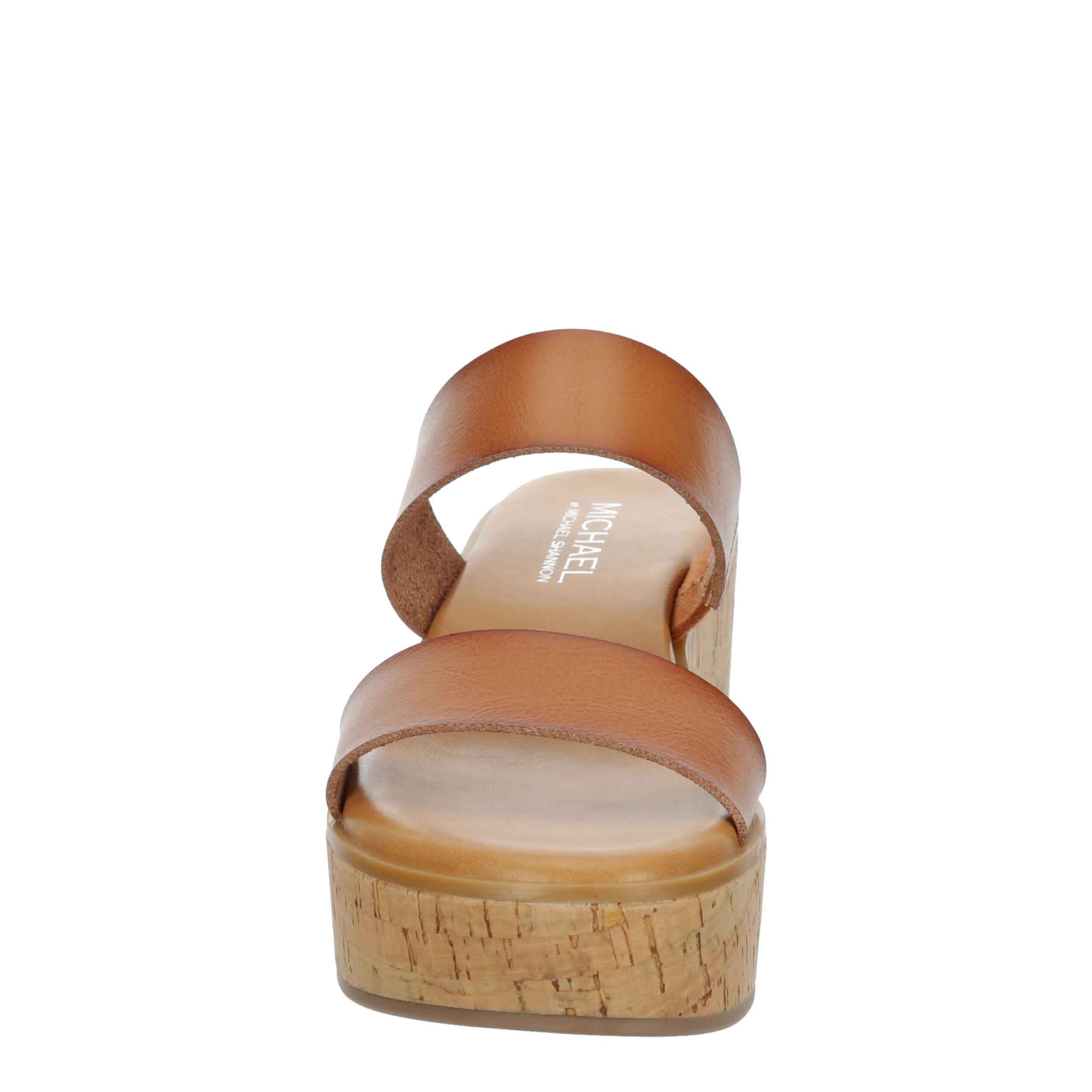 MICHAEL BY MICHAEL SHANNON-WOMENS PIERRE WEDGE SANDAL-COGNAC & 