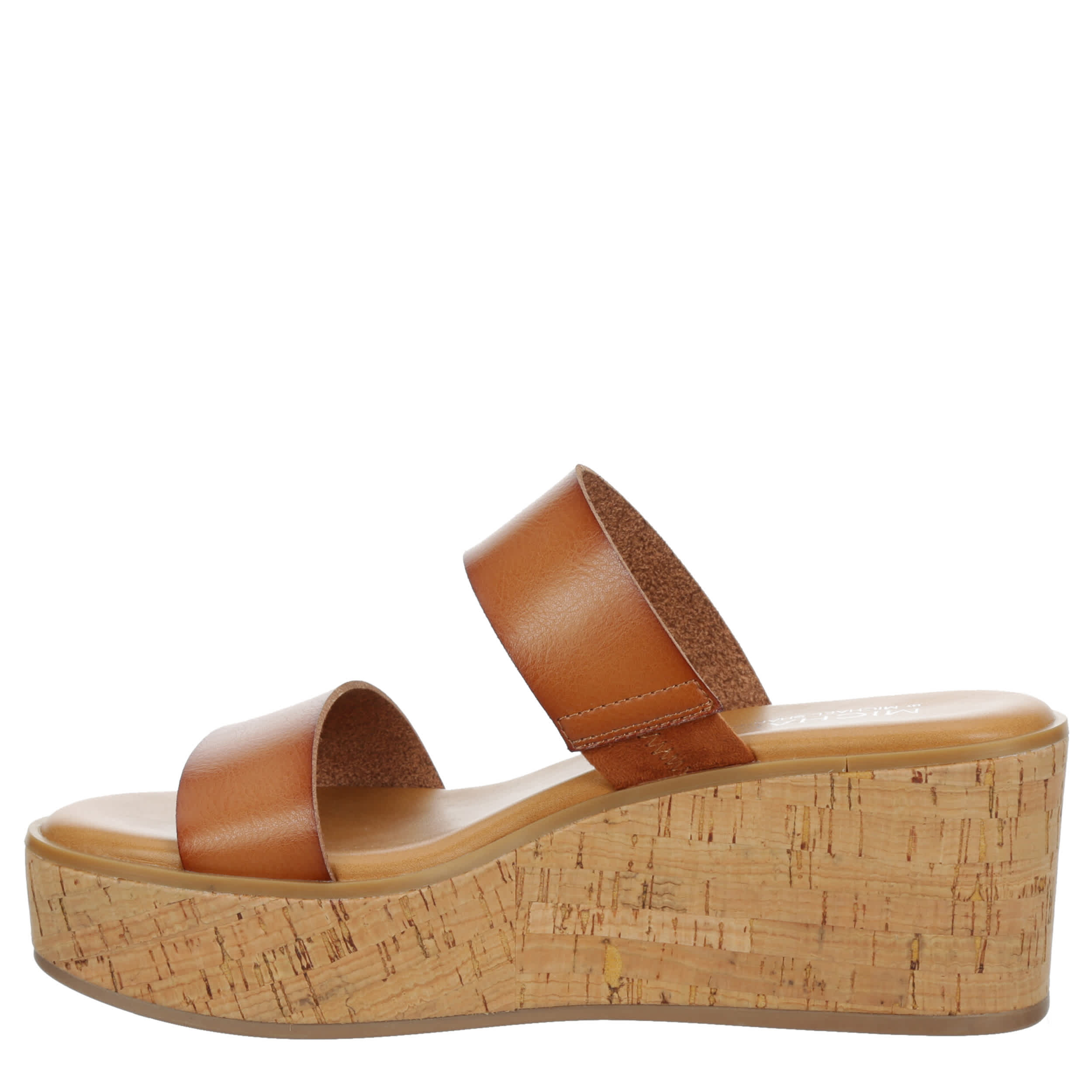 MICHAEL BY MICHAEL SHANNON-WOMENS PIERRE WEDGE SANDAL-COGNAC & 
