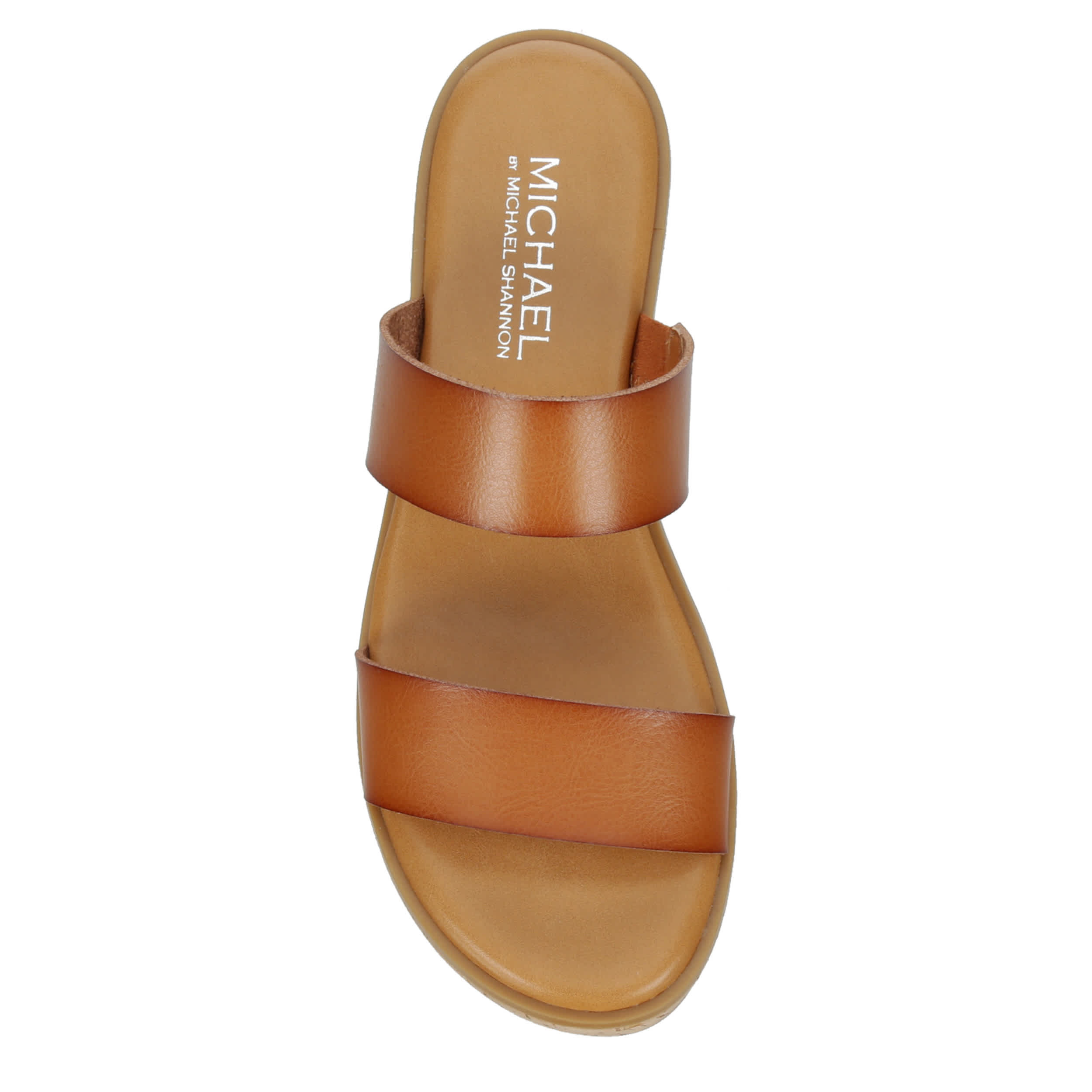 MICHAEL BY MICHAEL SHANNON-WOMENS PIERRE WEDGE SANDAL-COGNAC & 