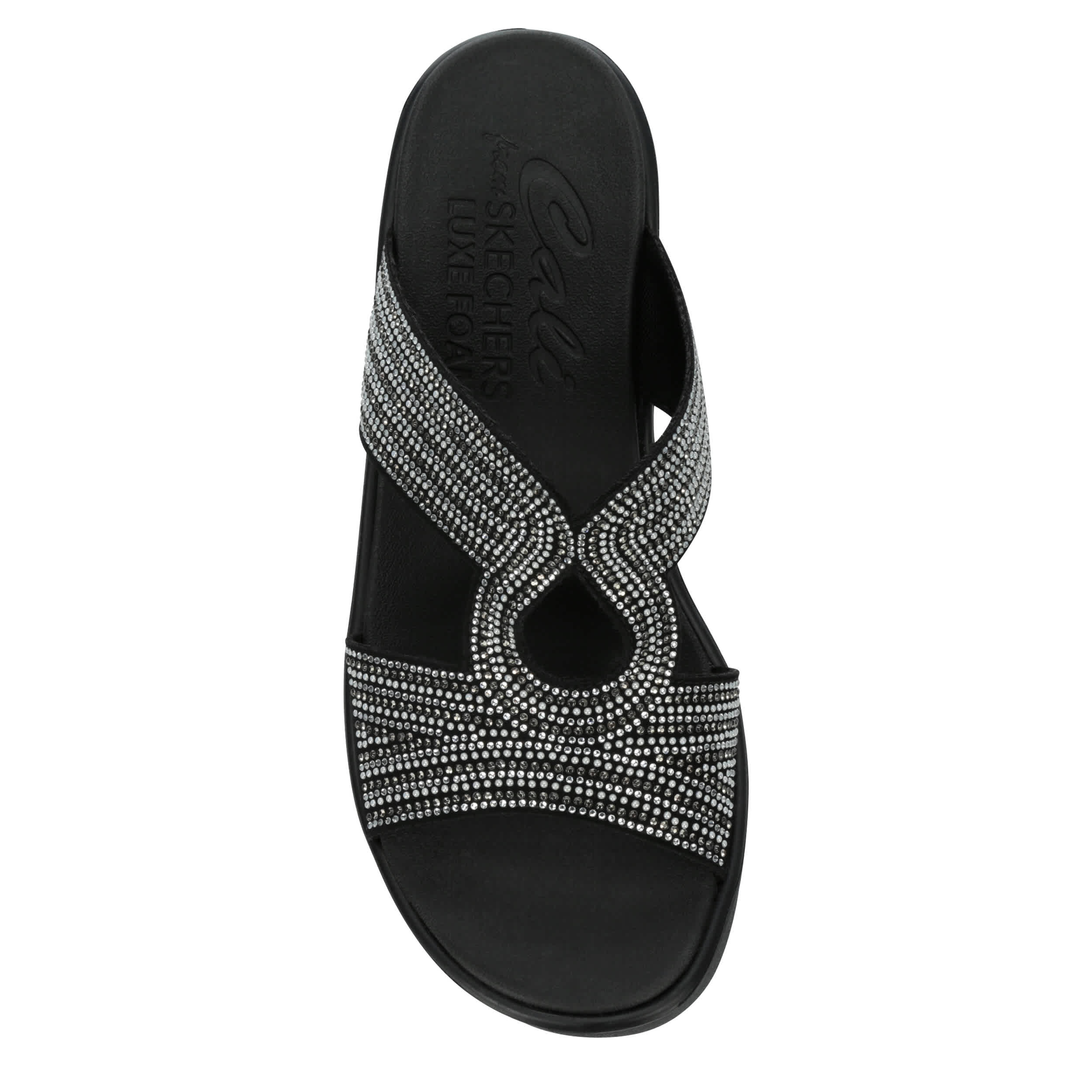 Black Skechers Womens Rumble On Wedge Sandal | Rack Room Shoes