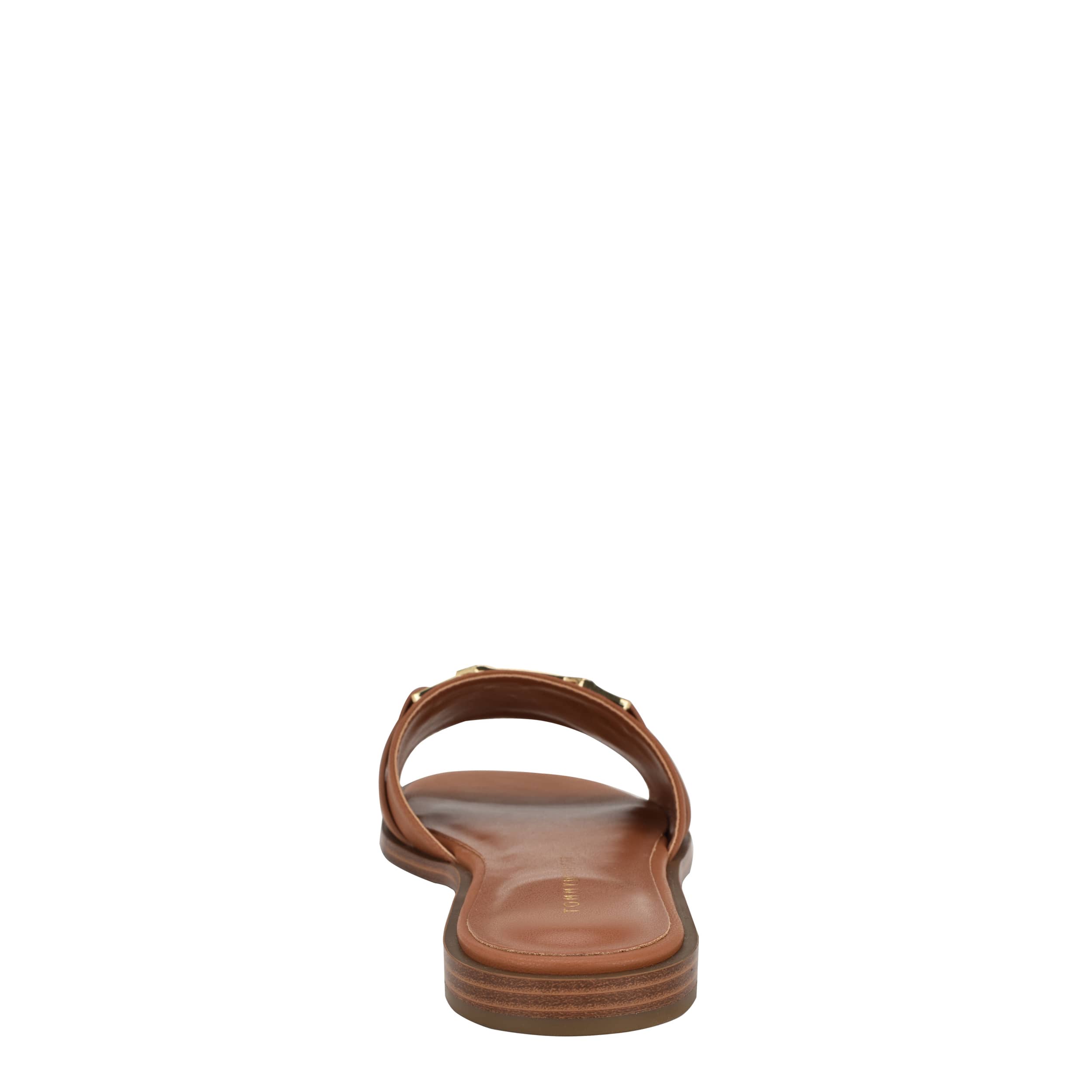TOMMY HILFIGER WOMENS TRULEI SLIDE SANDAL - TAN