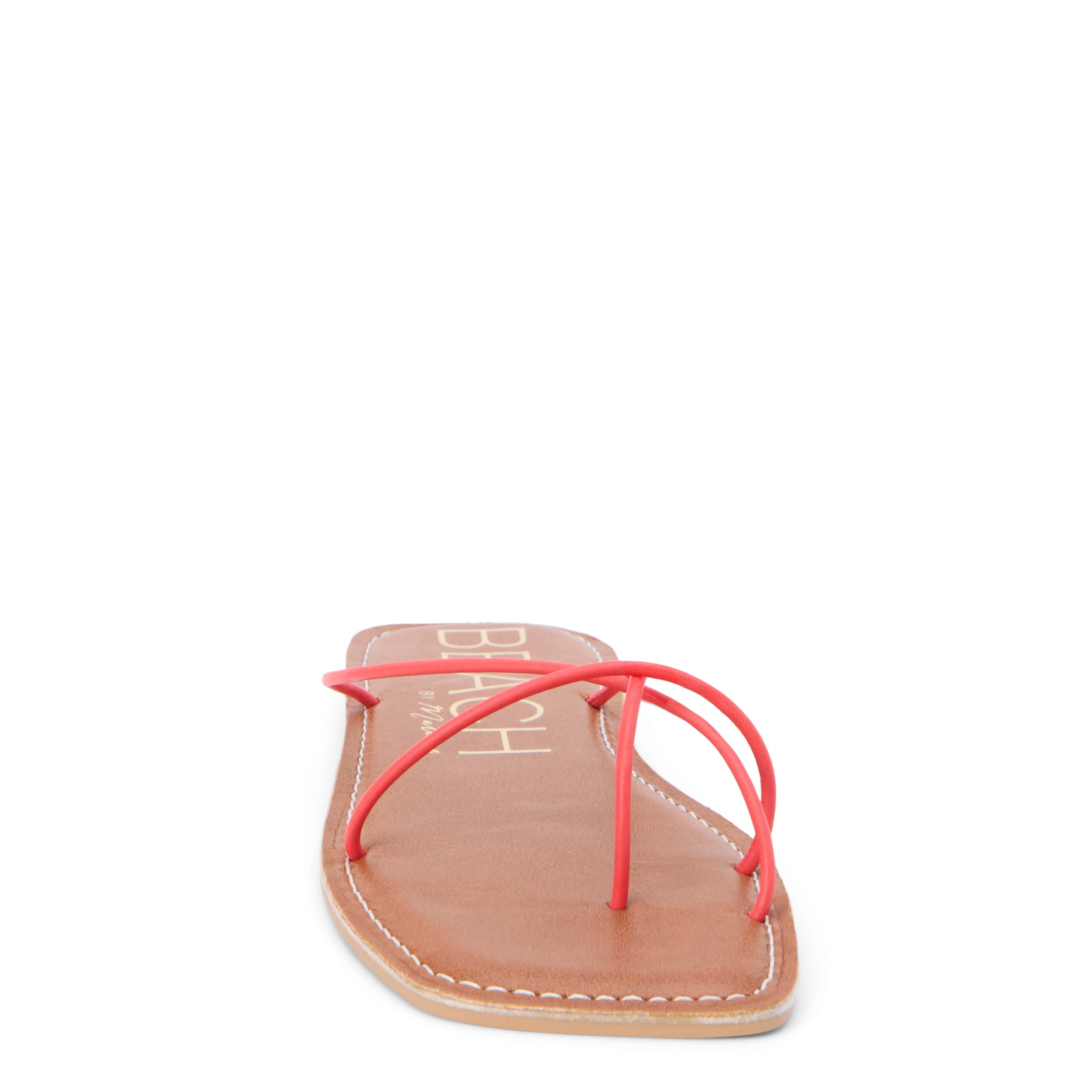 BEACH-WOMENS COASTLINE FLAT SANDAL-DARK RED & 