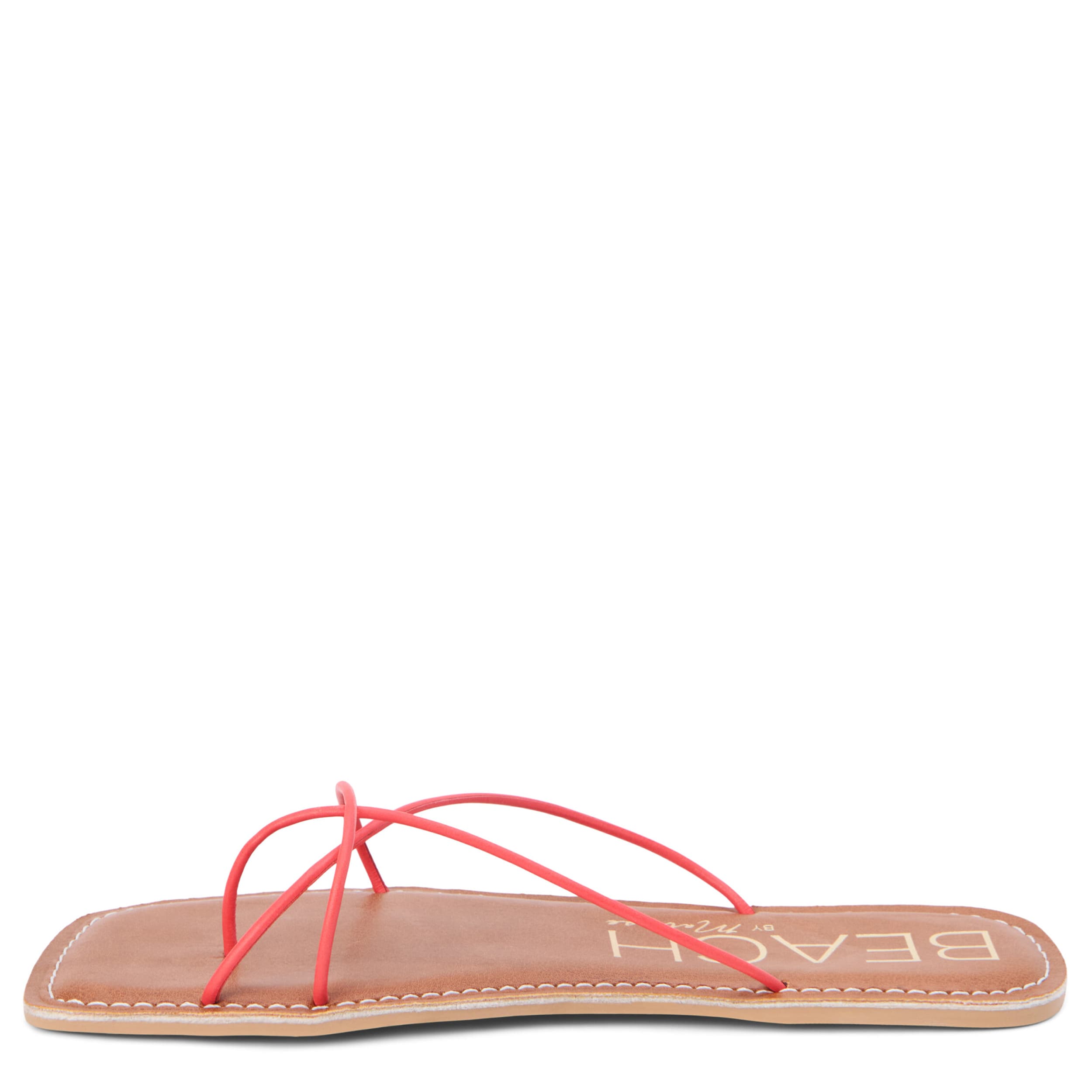 BEACH-WOMENS COASTLINE FLAT SANDAL-DARK RED & 