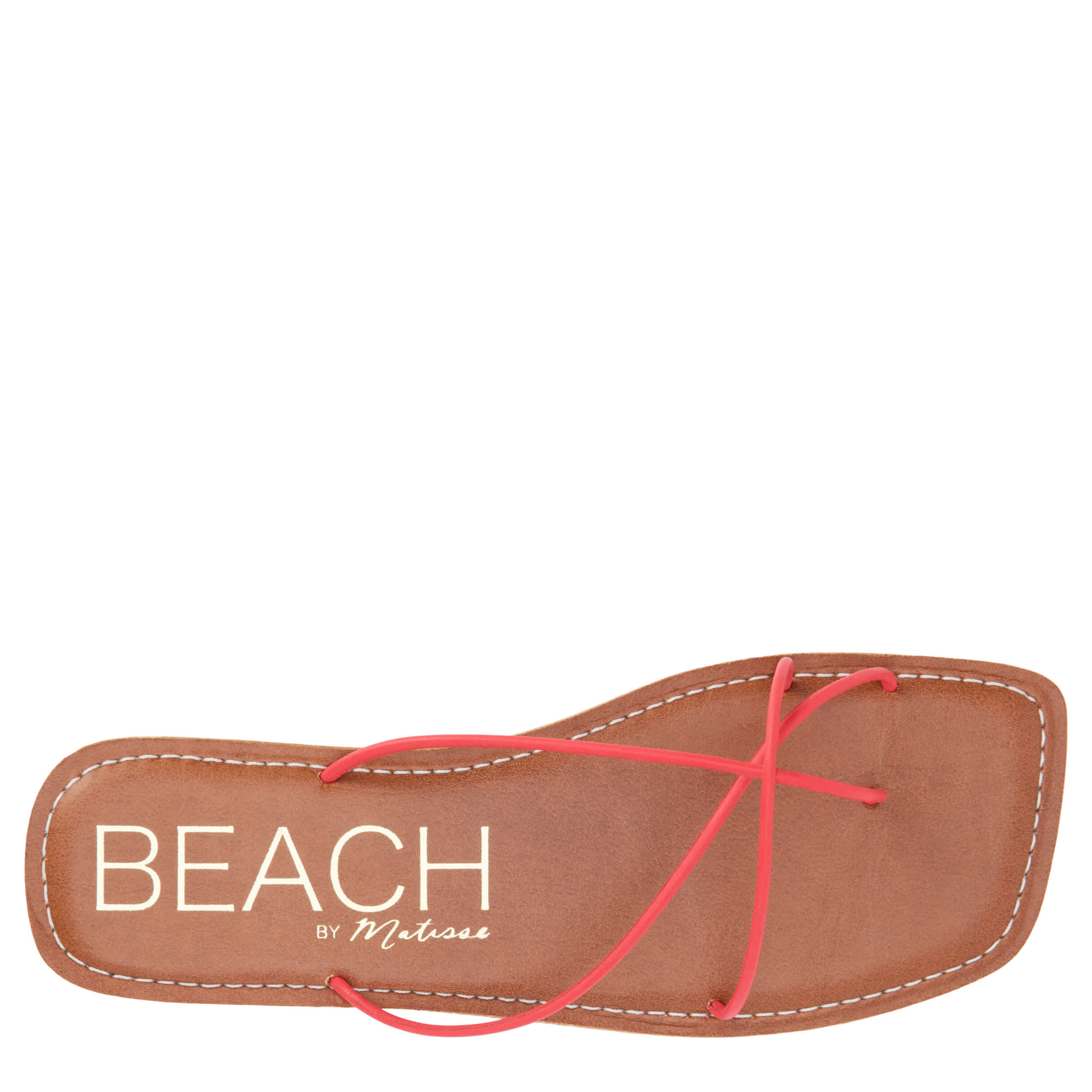BEACH-WOMENS COASTLINE FLAT SANDAL-DARK RED & 