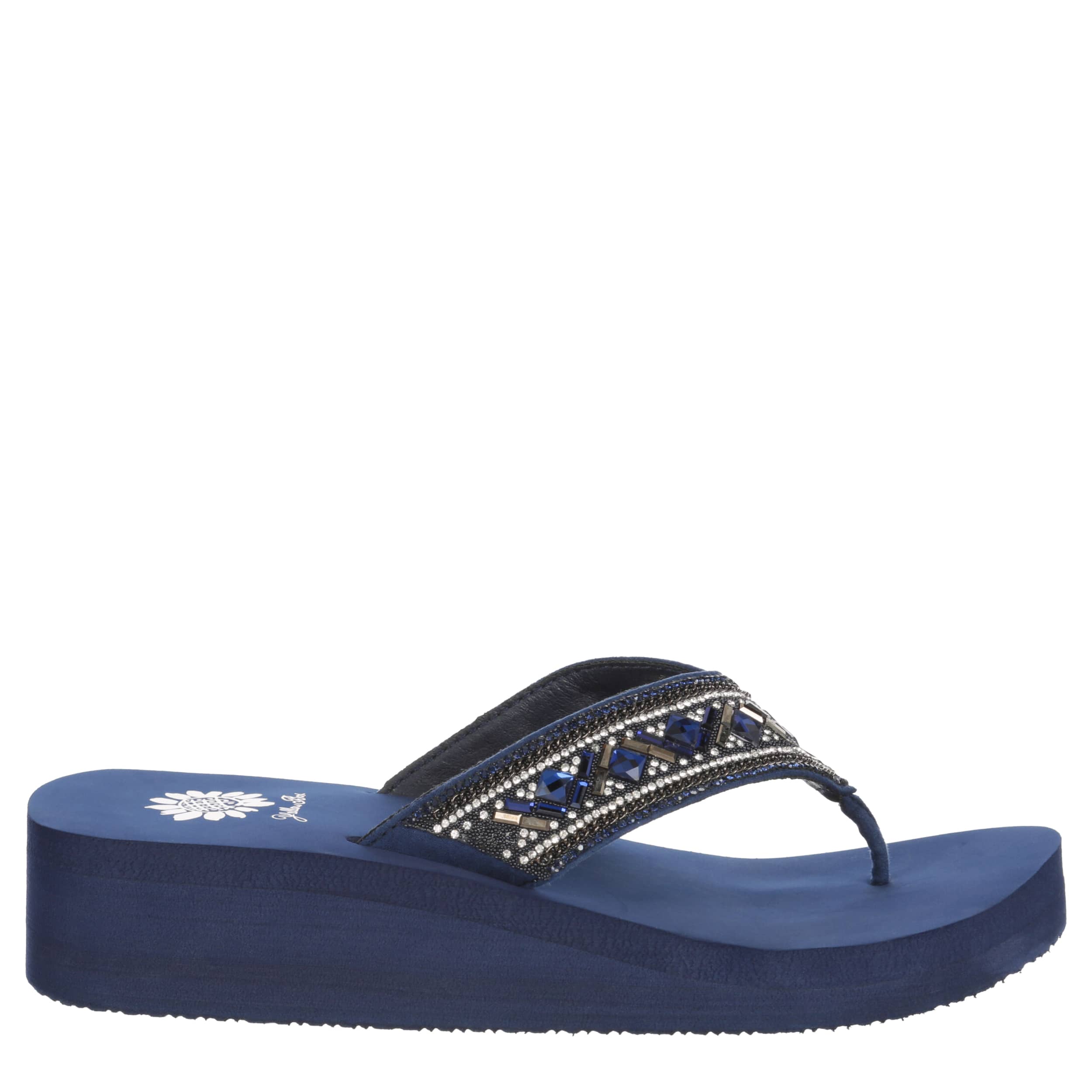 YELLOW BOX WOMENS SAVERINA FLIP-FLOP SANDAL - NAVY