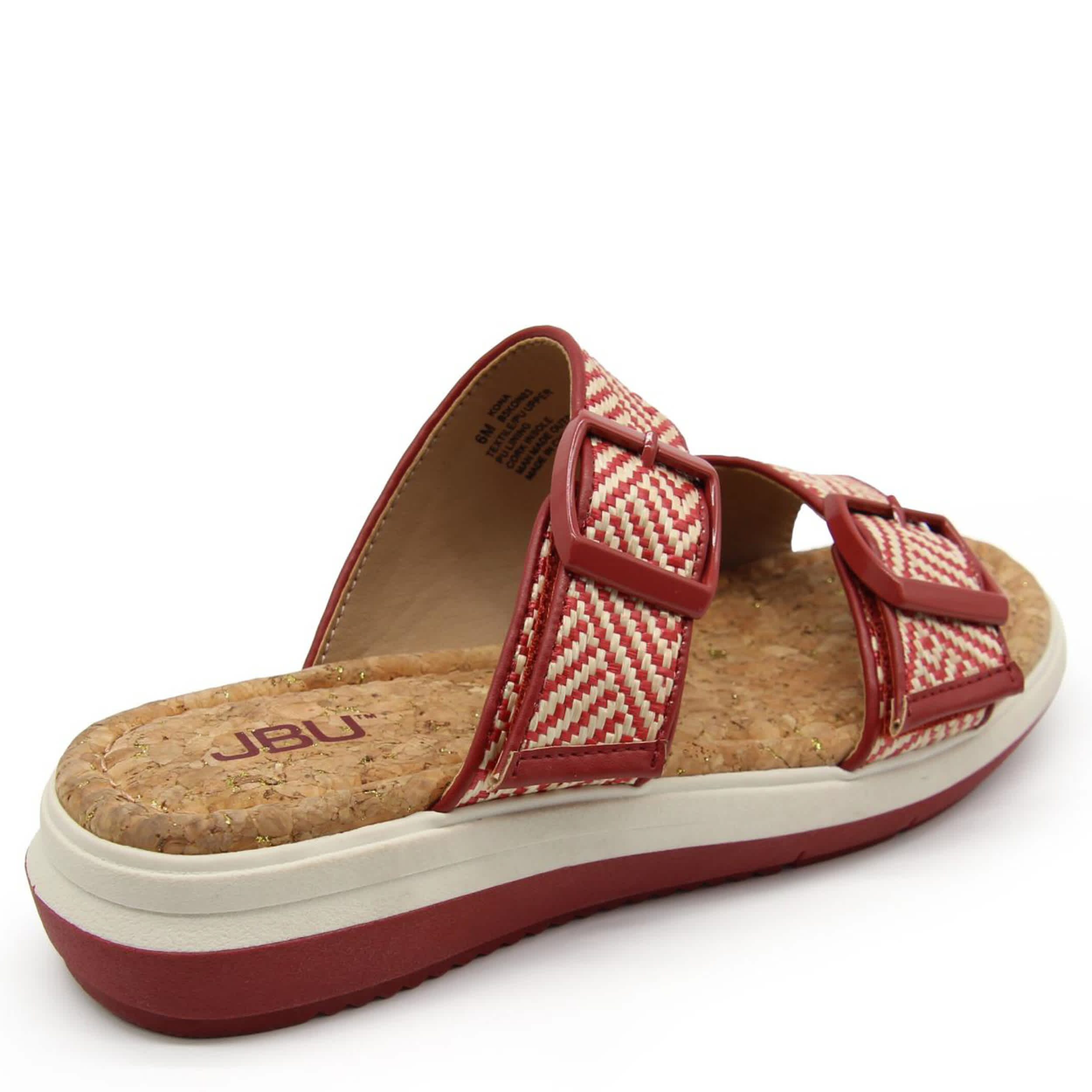 JBU-WOMENS KONA SLIDE SANDAL-RED & LATTE