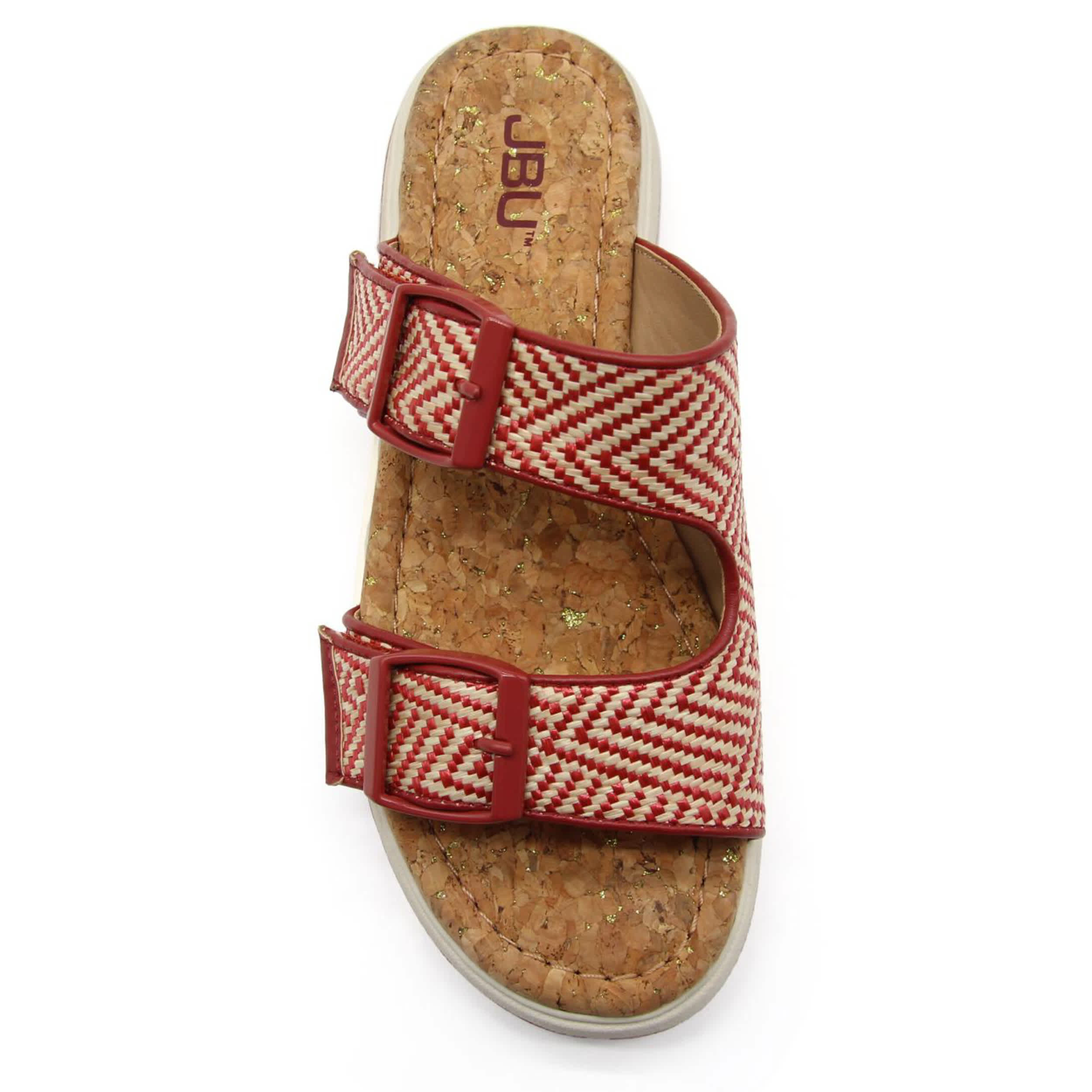 JBU-WOMENS KONA SLIDE SANDAL-RED & LATTE
