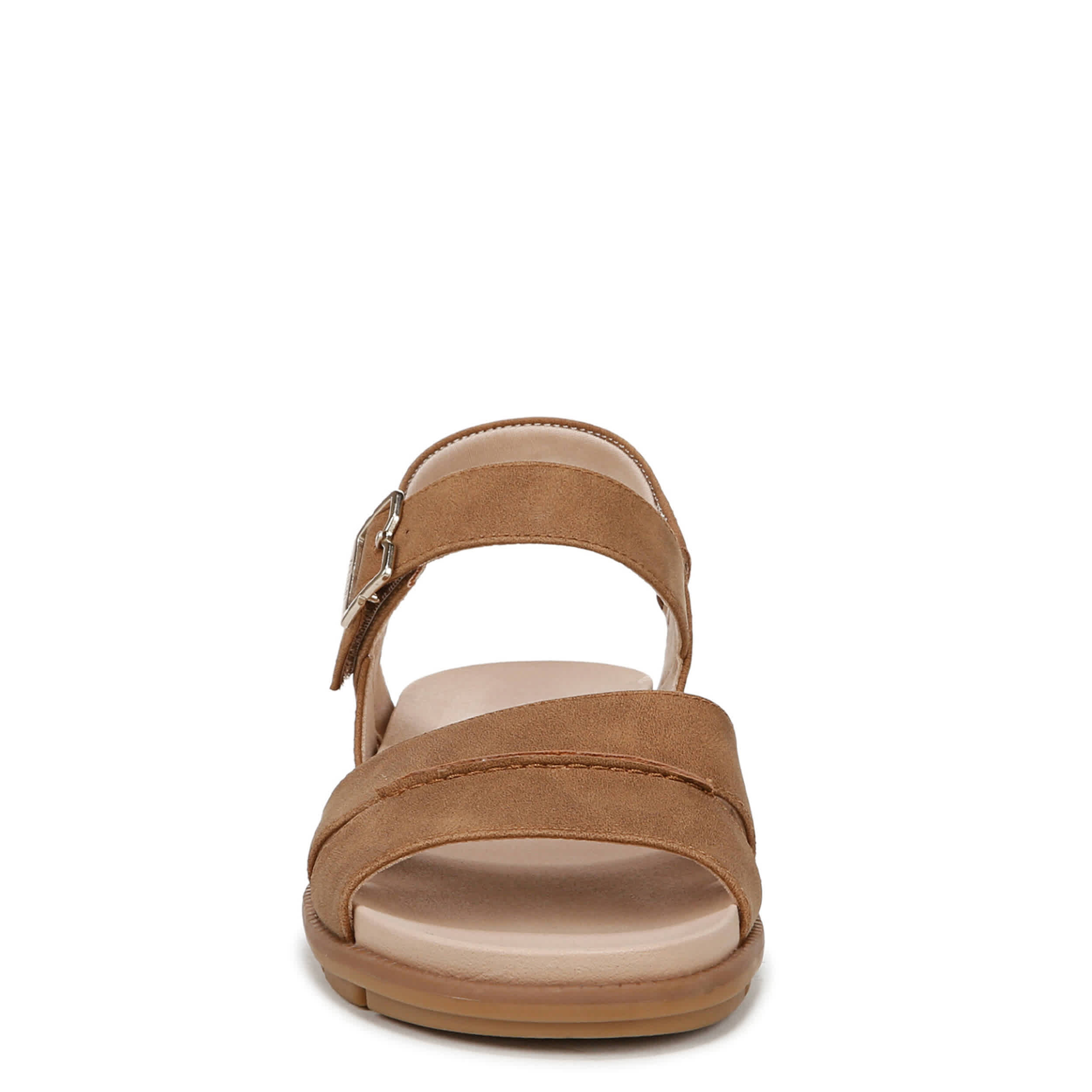 DR. SCHOLL'S-WOMENS TIMELESS FUN FLAT SANDAL-COGNAC & 