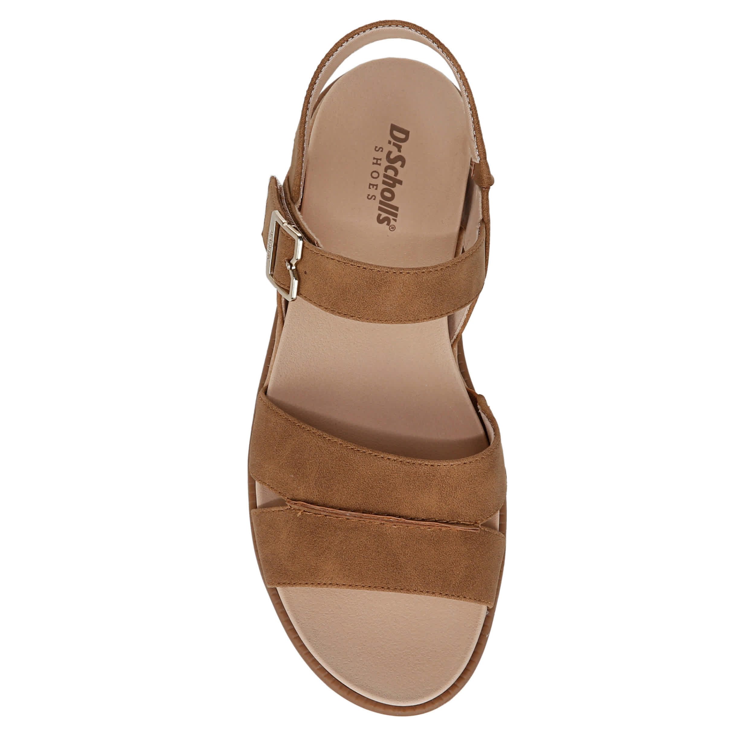 DR. SCHOLL'S-WOMENS TIMELESS FUN FLAT SANDAL-COGNAC & 
