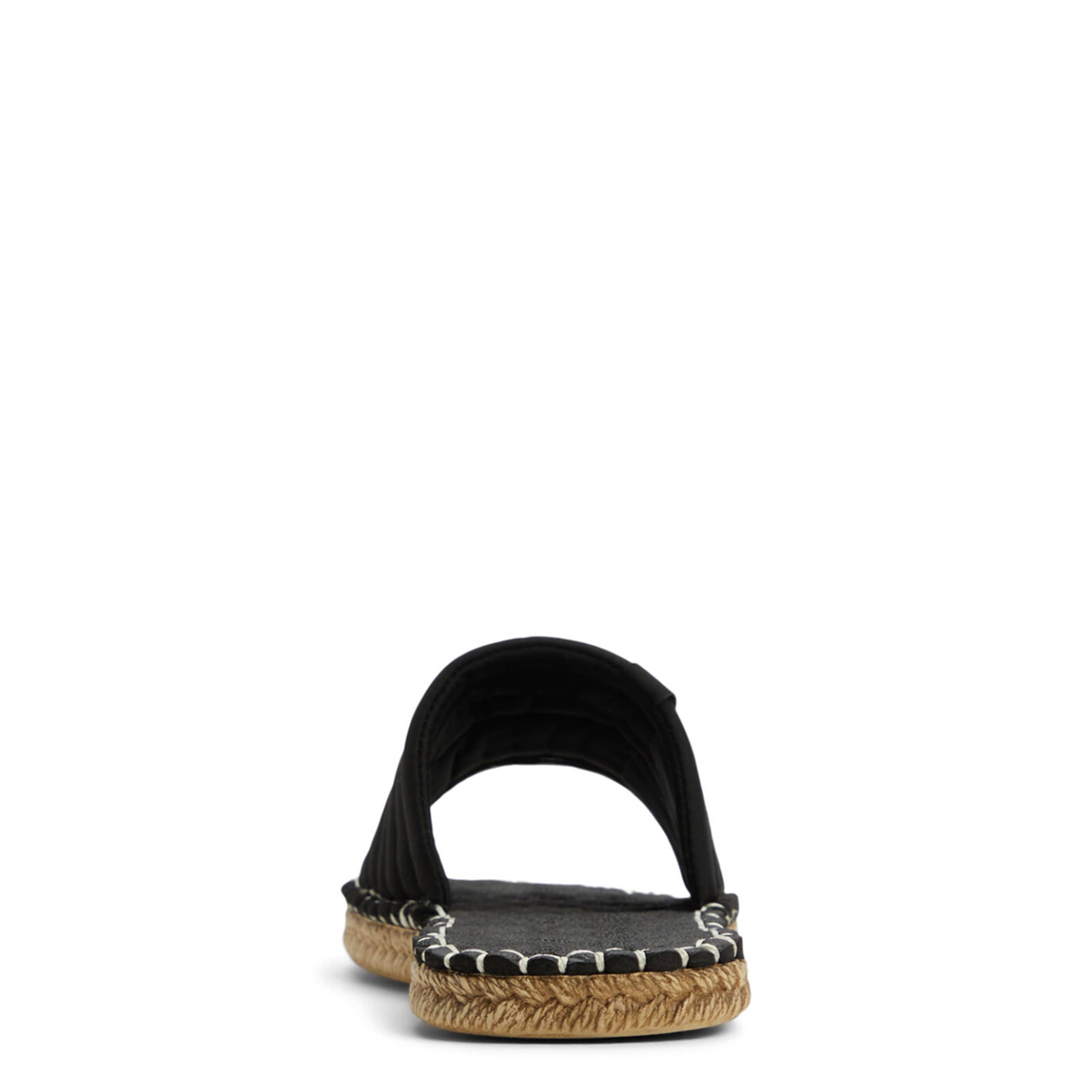 ROXY-WOMENS SHORESOFT FLAT SLIDE SANDAL-BLACK & 