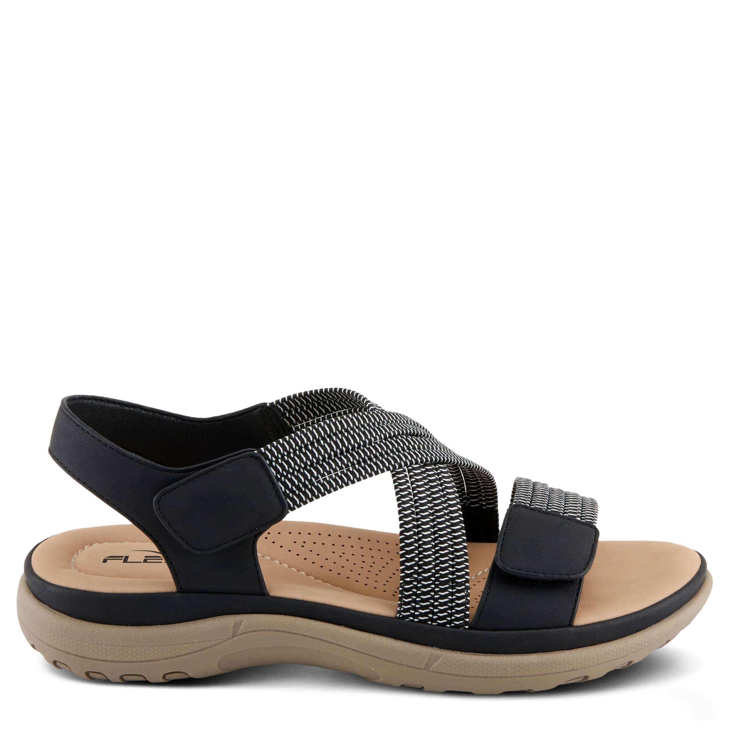 Flexus-WOMENS CROSSBEAM SANDAL-BLACK & 