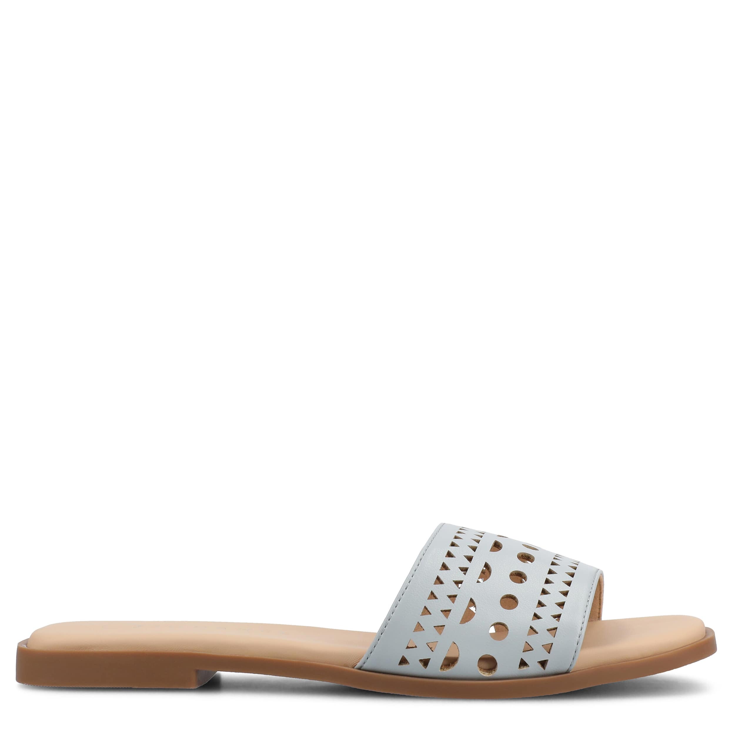 JOURNEE COLLECTION-WOMENS BRODIE SLIDE SANDAL-BLUE & 