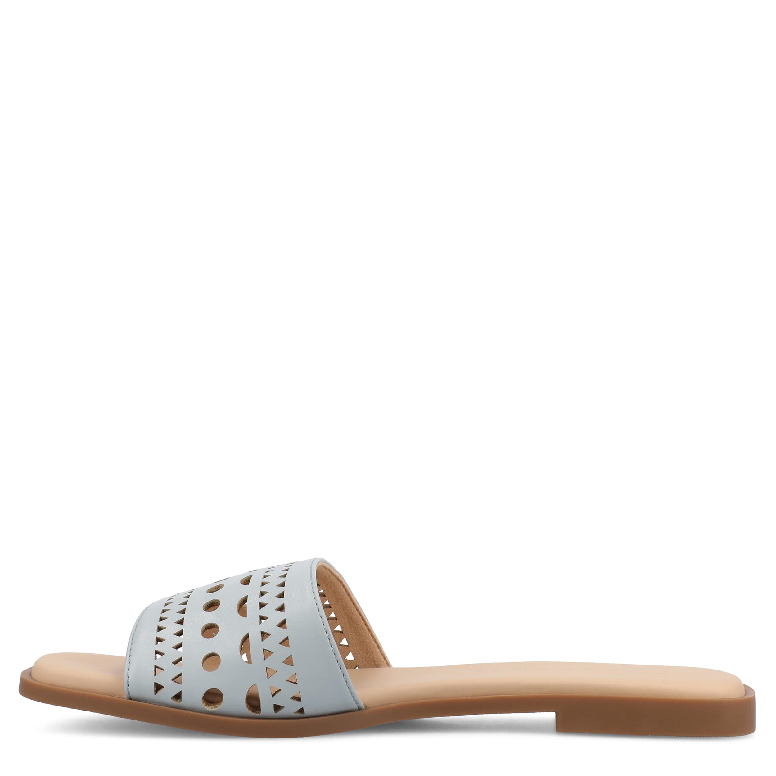 JOURNEE COLLECTION-WOMENS BRODIE SLIDE SANDAL-BLUE & 
