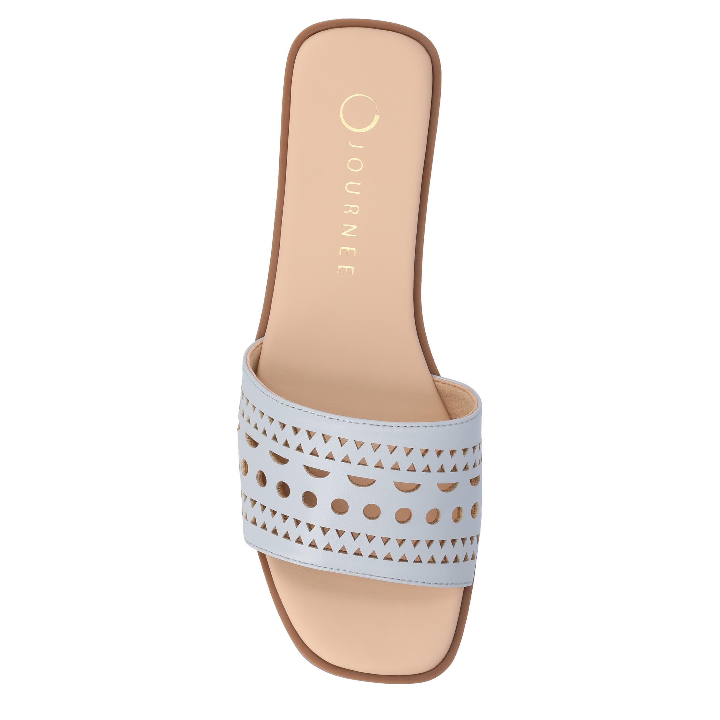 JOURNEE COLLECTION-WOMENS BRODIE SLIDE SANDAL-BLUE & 