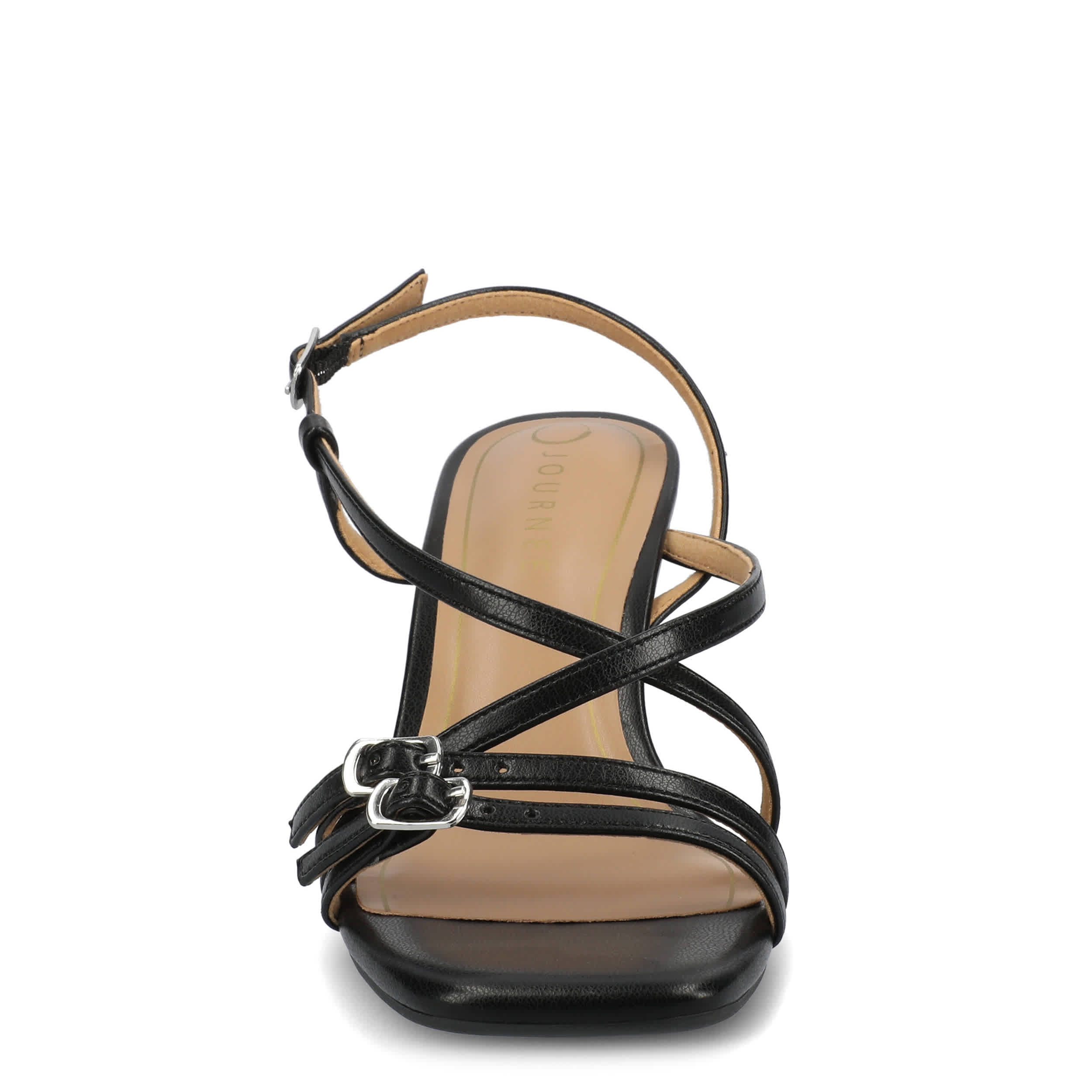 JOURNEE COLLECTION-WOMENS CLINNNE WEDGE SANDAL-BLACK & 