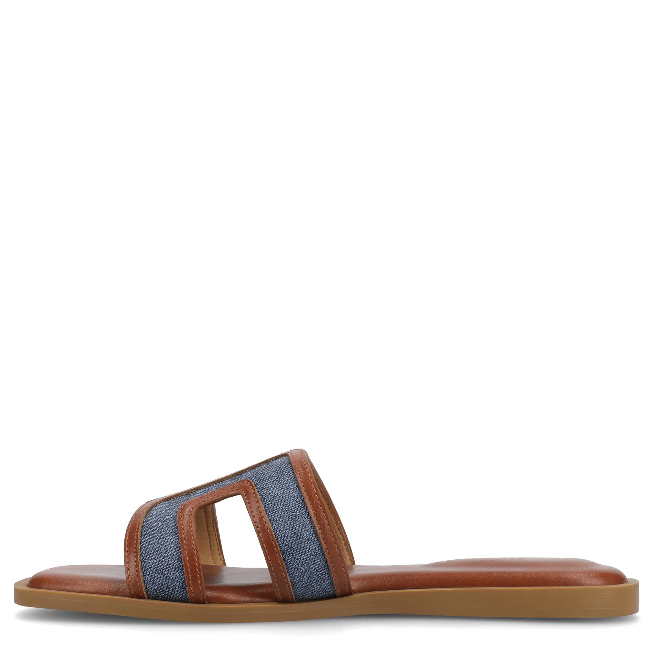 JOURNEE COLLECTION-WOMENS PRIMAH SLIDE SANDAL-DENIM & 