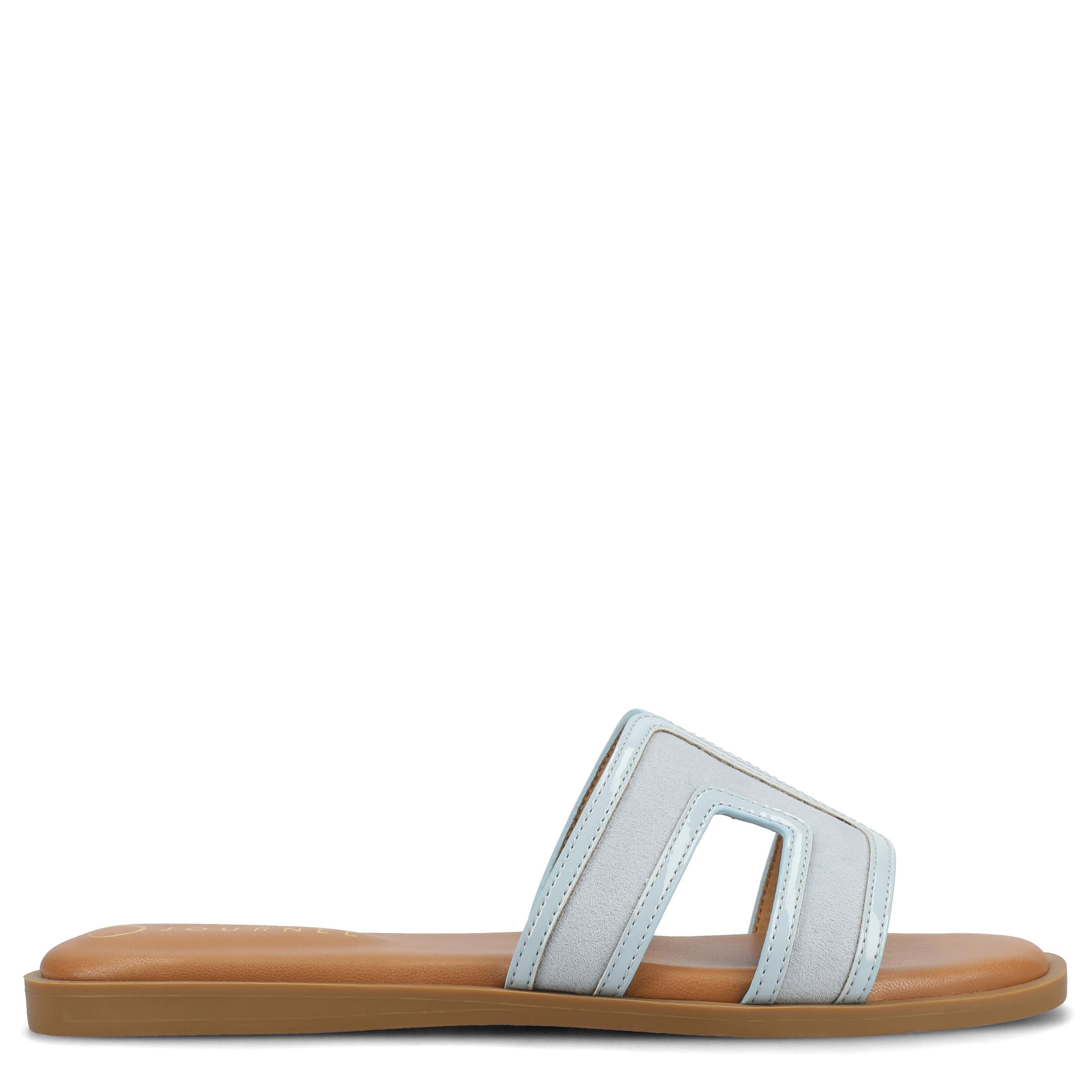 JOURNEE COLLECTION-WOMENS PRIMAH SLIDE SANDAL-PALE BLUE & 
