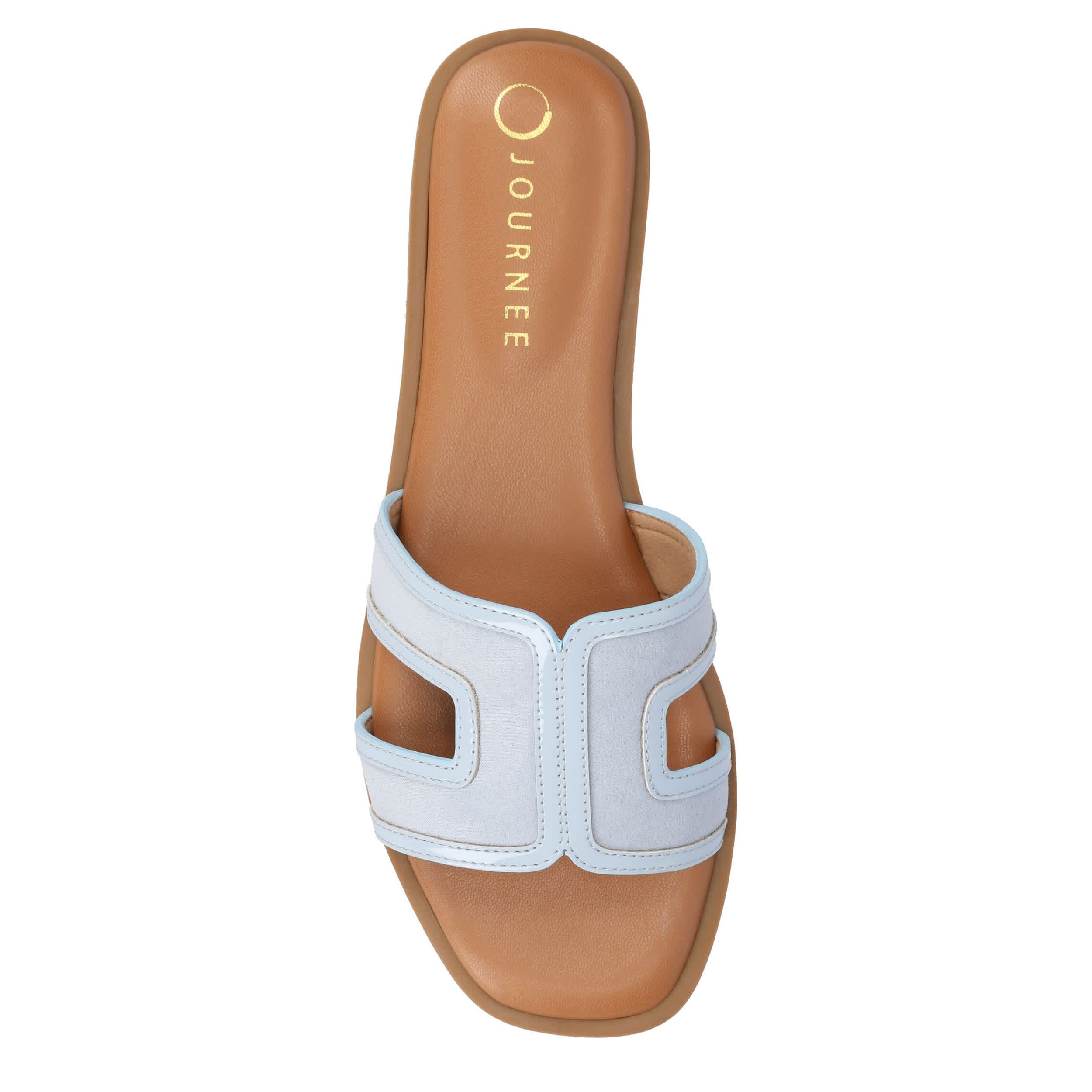 JOURNEE COLLECTION-WOMENS PRIMAH SLIDE SANDAL-PALE BLUE & 