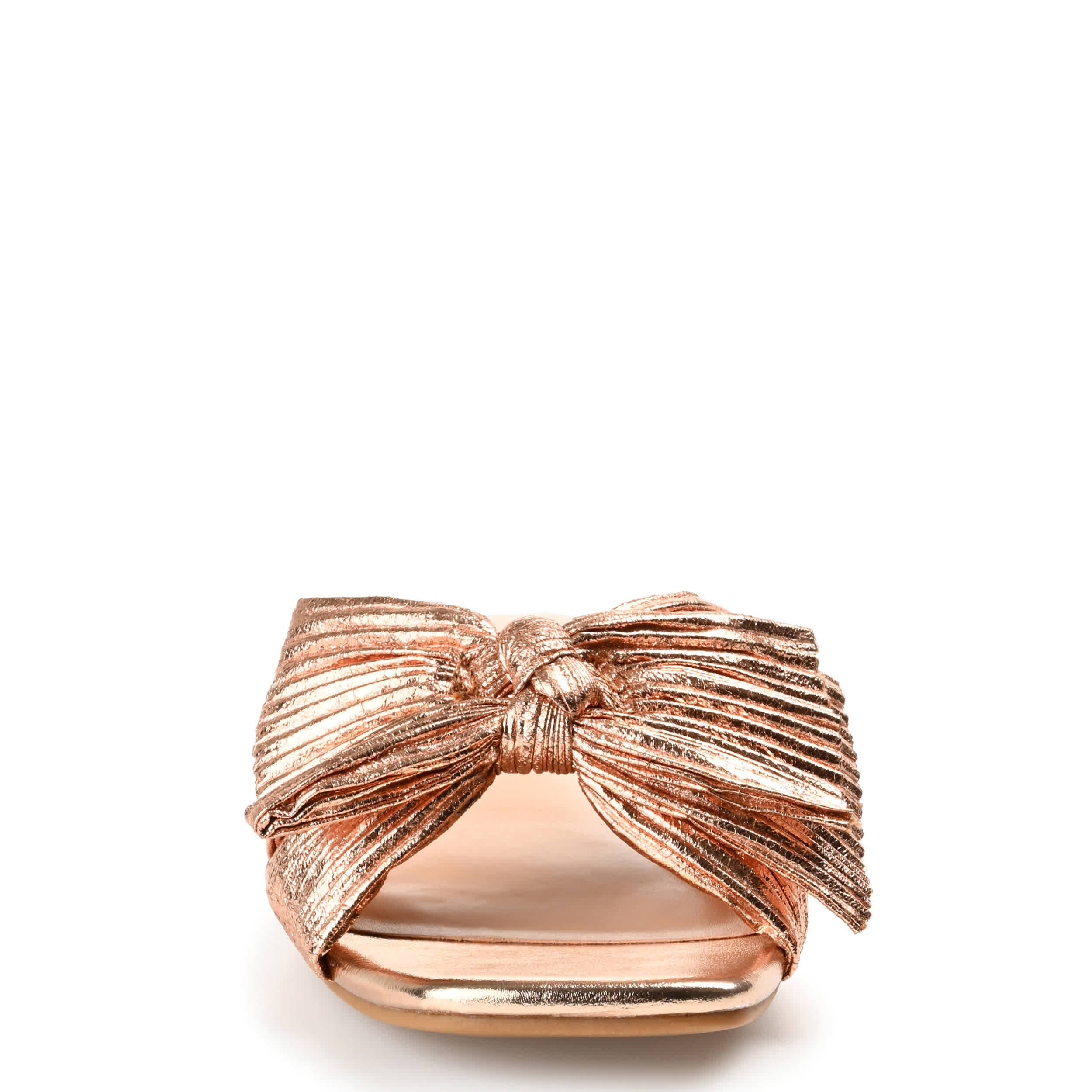 JOURNEE COLLECTION-WOMENS SERLINA SLIDE SANDAL-ROSE GOLD & 