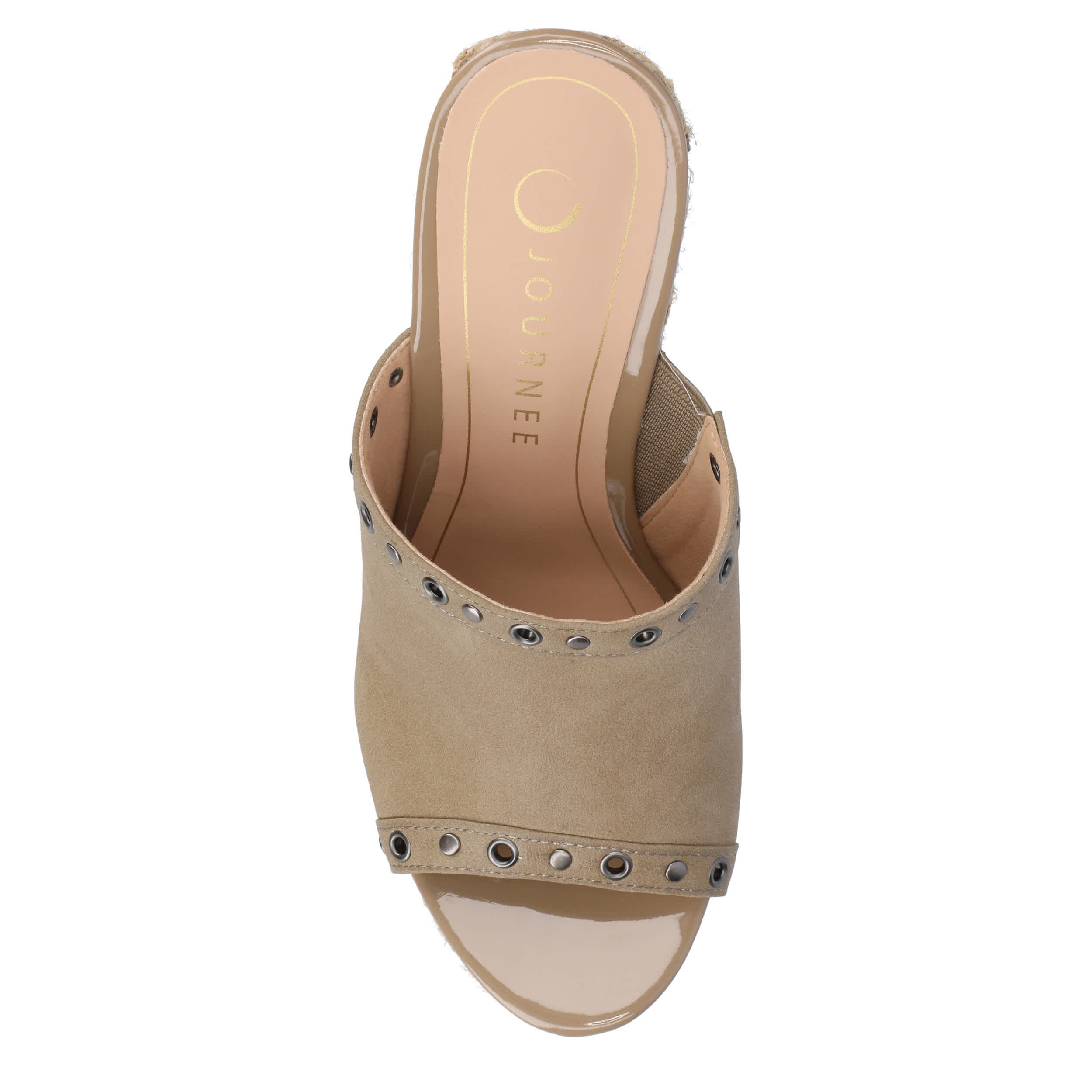 JOURNEE COLLECTION-WOMENS YARI WEDGE SANDAL-TAUPE & 