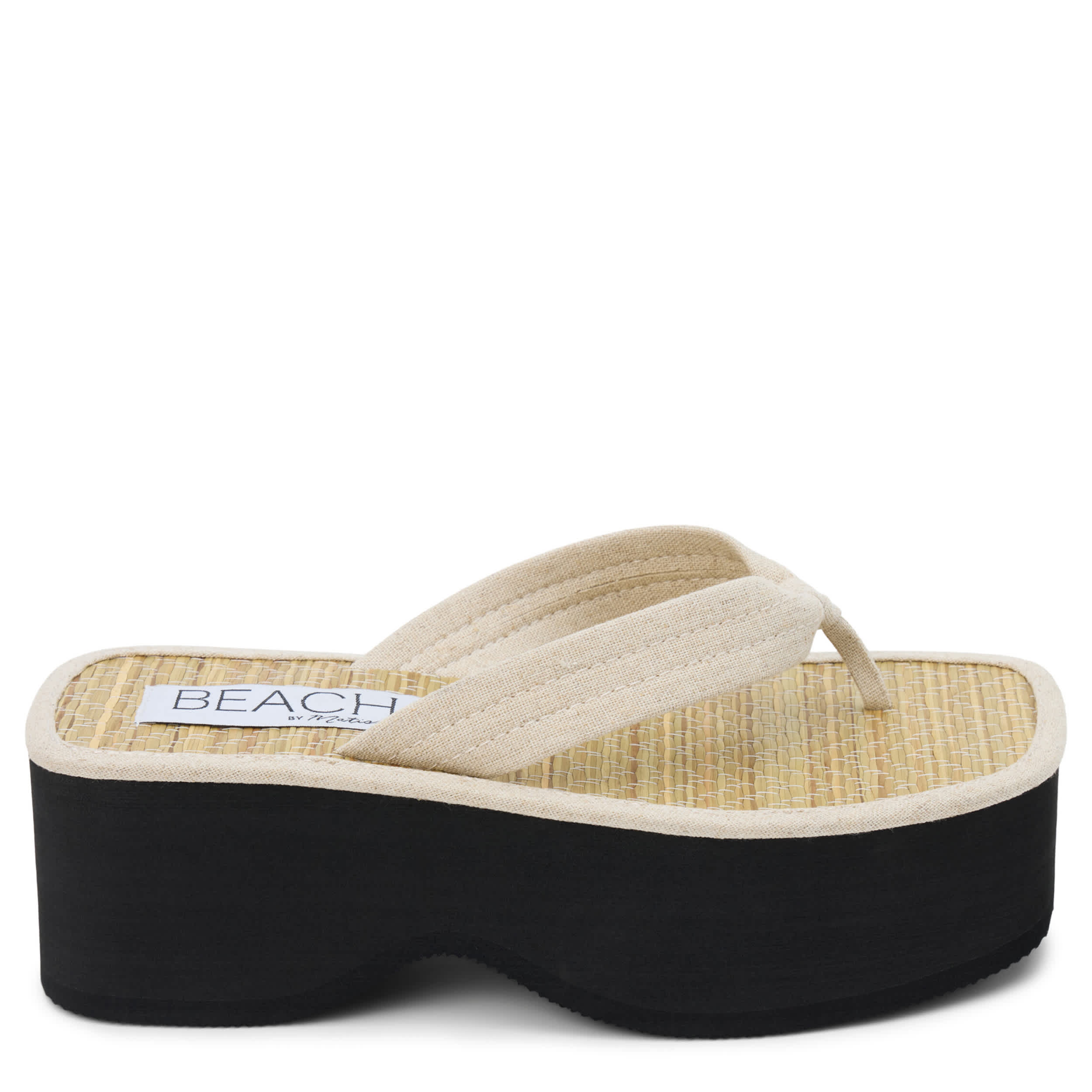 BEACH-WOMENS VERO PLATFORM THONG SANDAL-NATURAL & 