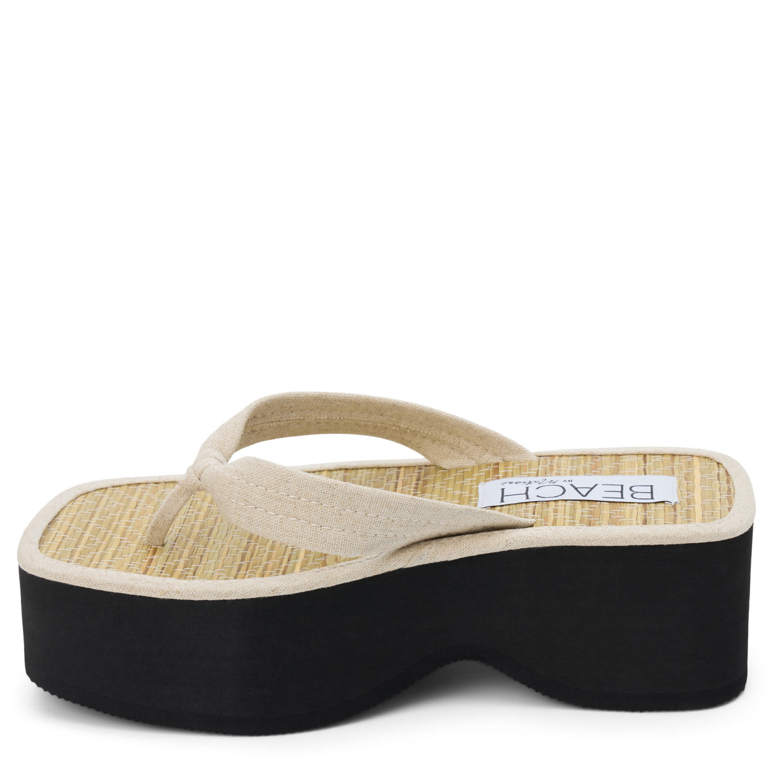 BEACH-WOMENS VERO PLATFORM THONG SANDAL-NATURAL & 
