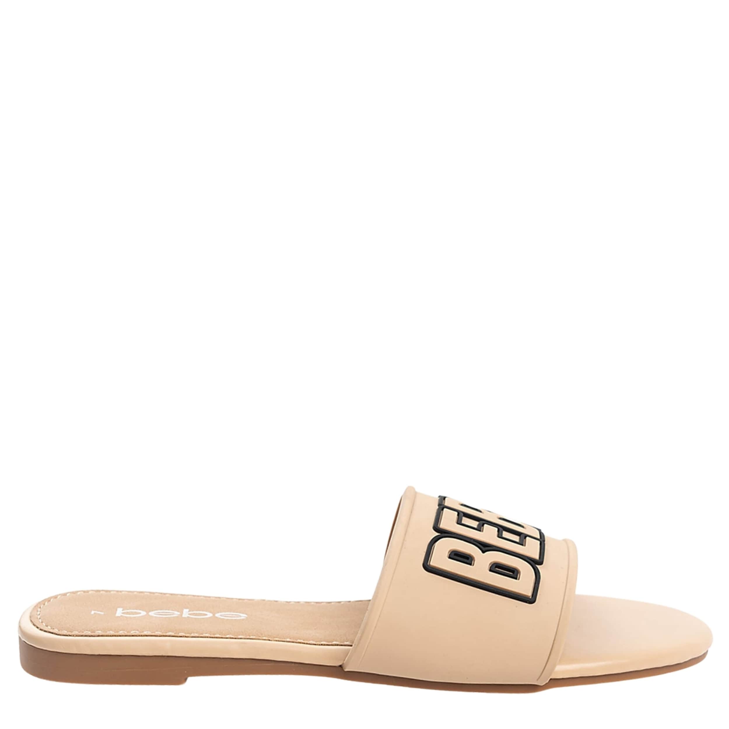 BEBE-WOMENS BAILEY SLIDE SANDAL-NUDE & 