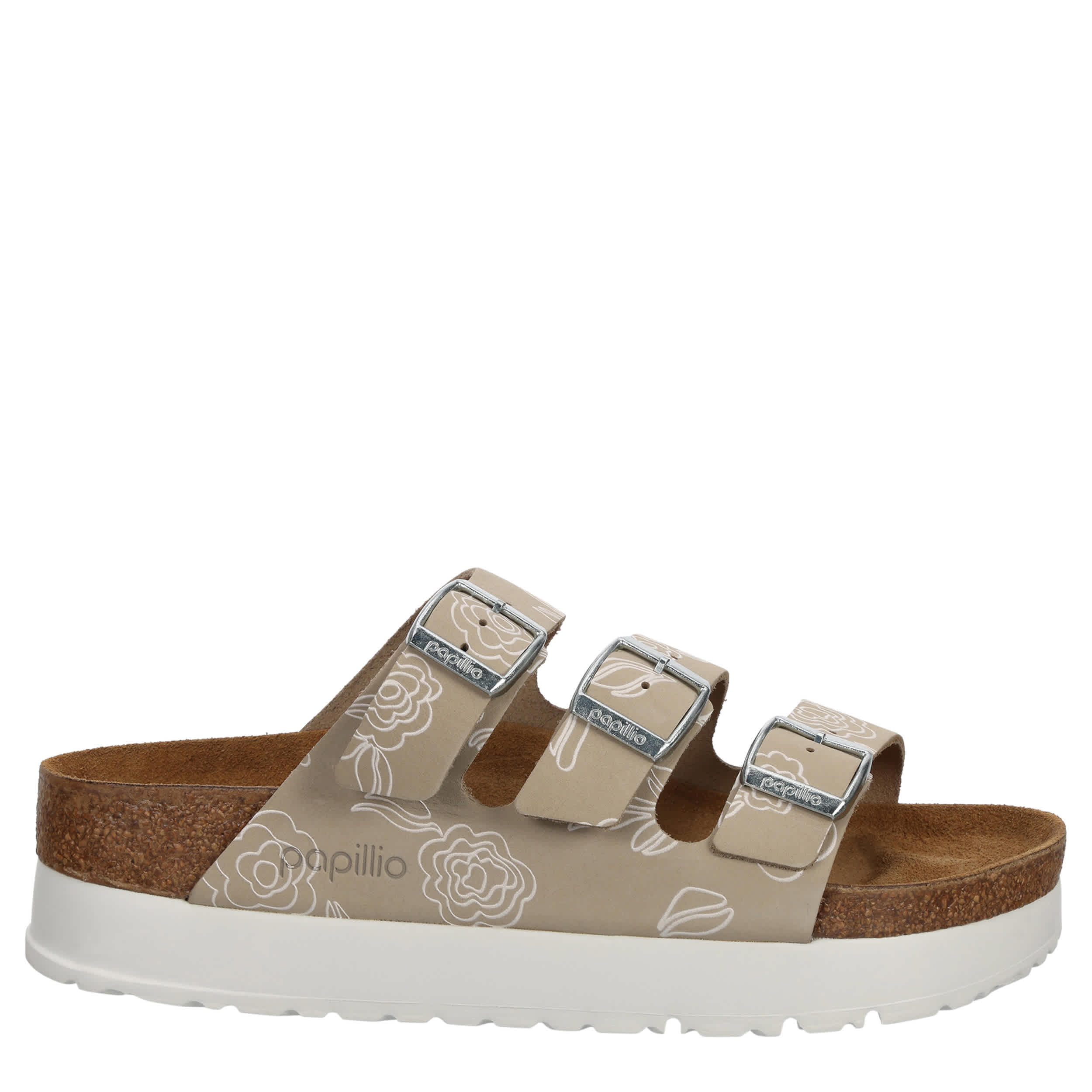 BIRKENSTOCK-WOMENS FLORIDA FLEX VEGAN PLATFORM SANDAL-NATURAL & 