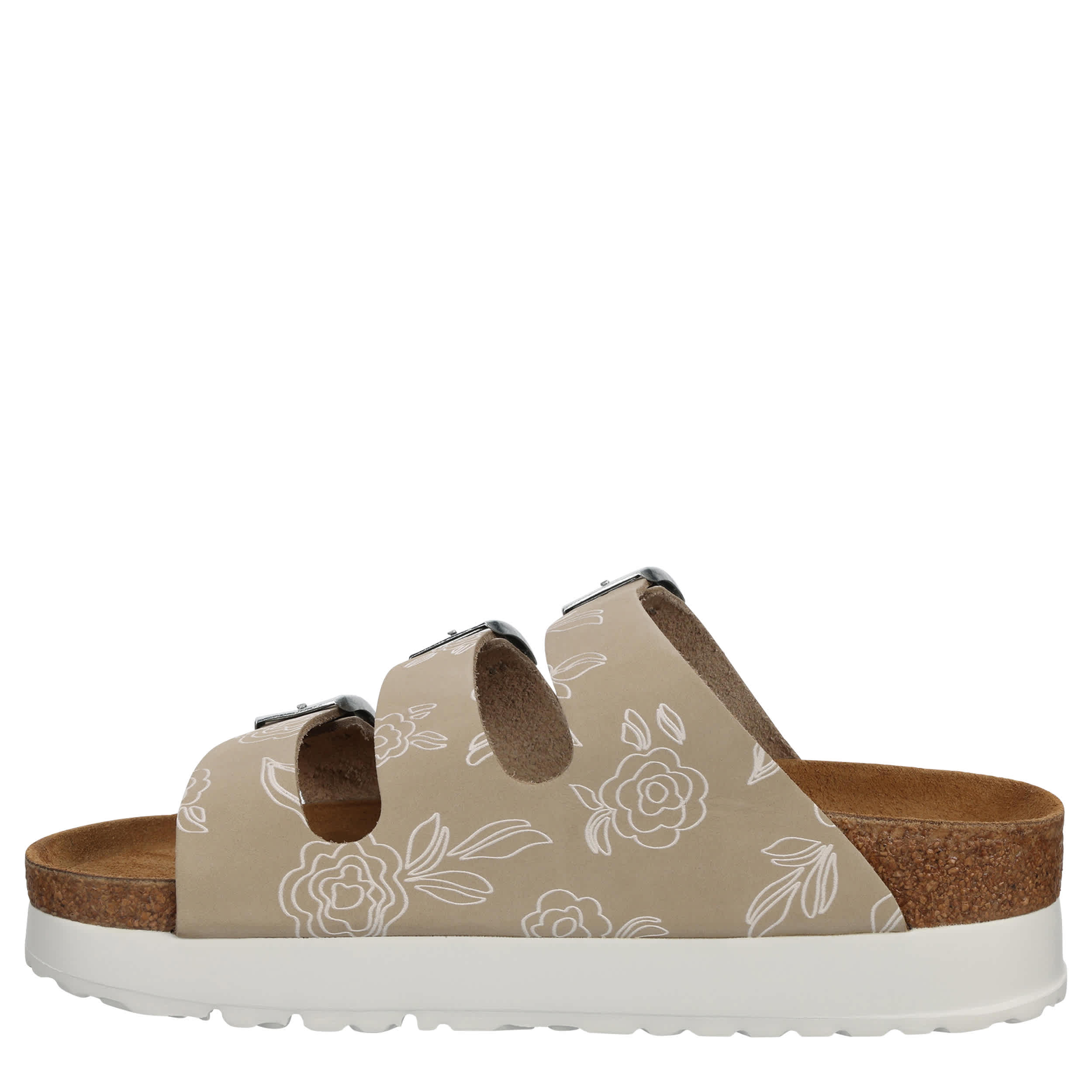 BIRKENSTOCK-WOMENS FLORIDA FLEX VEGAN PLATFORM SANDAL-NATURAL & 