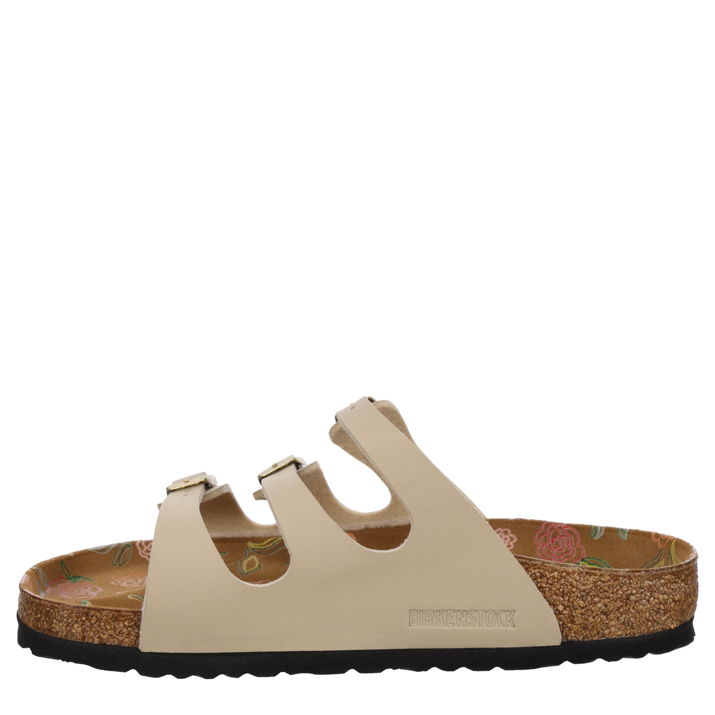 BIRKENSTOCK-WOMENS FLORIDA PRINTED FOOTBED SANDAL-SAND & 