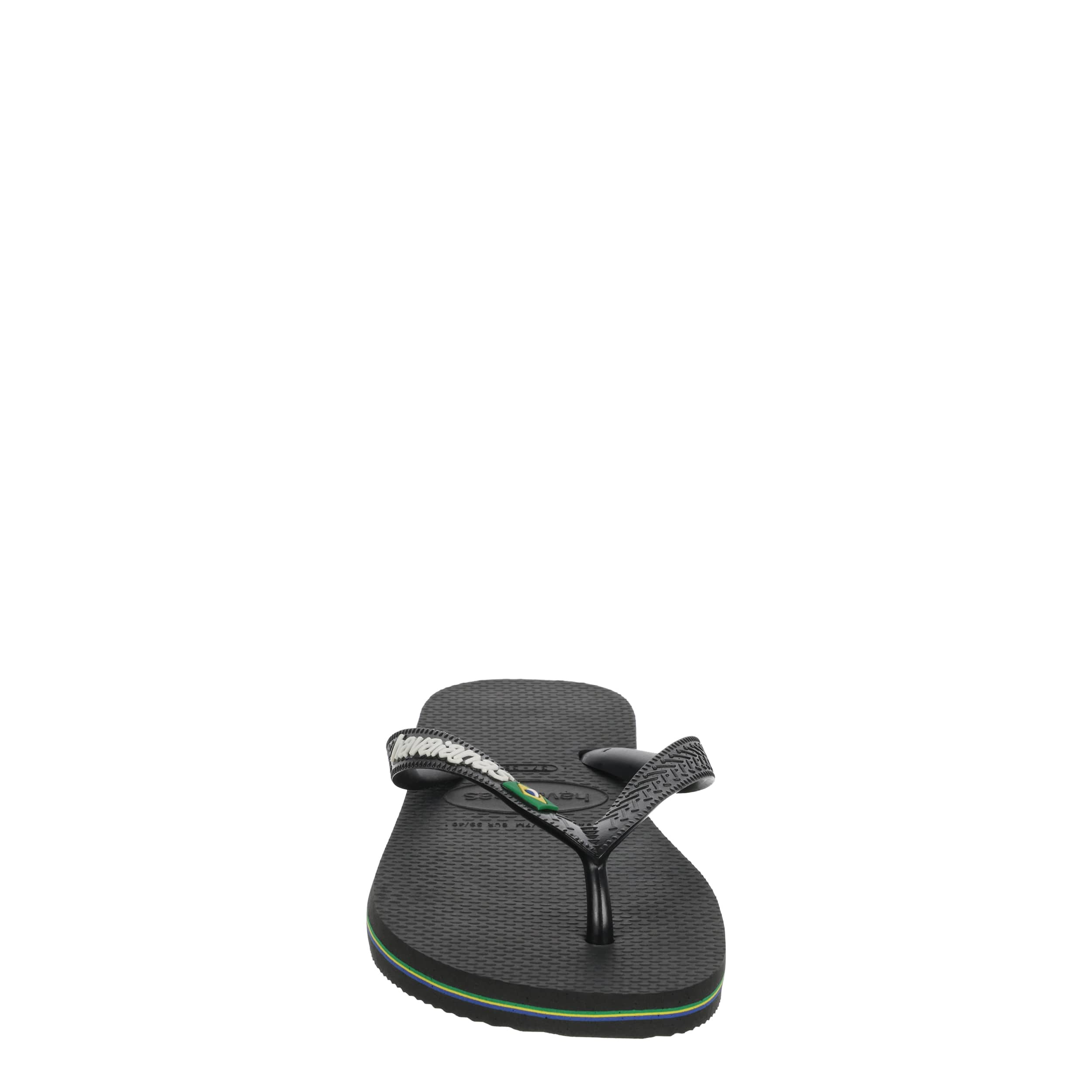 HAVAIANAS-WOMENS BRAZIL LOGO FLIP FLOPS-BLACK & 