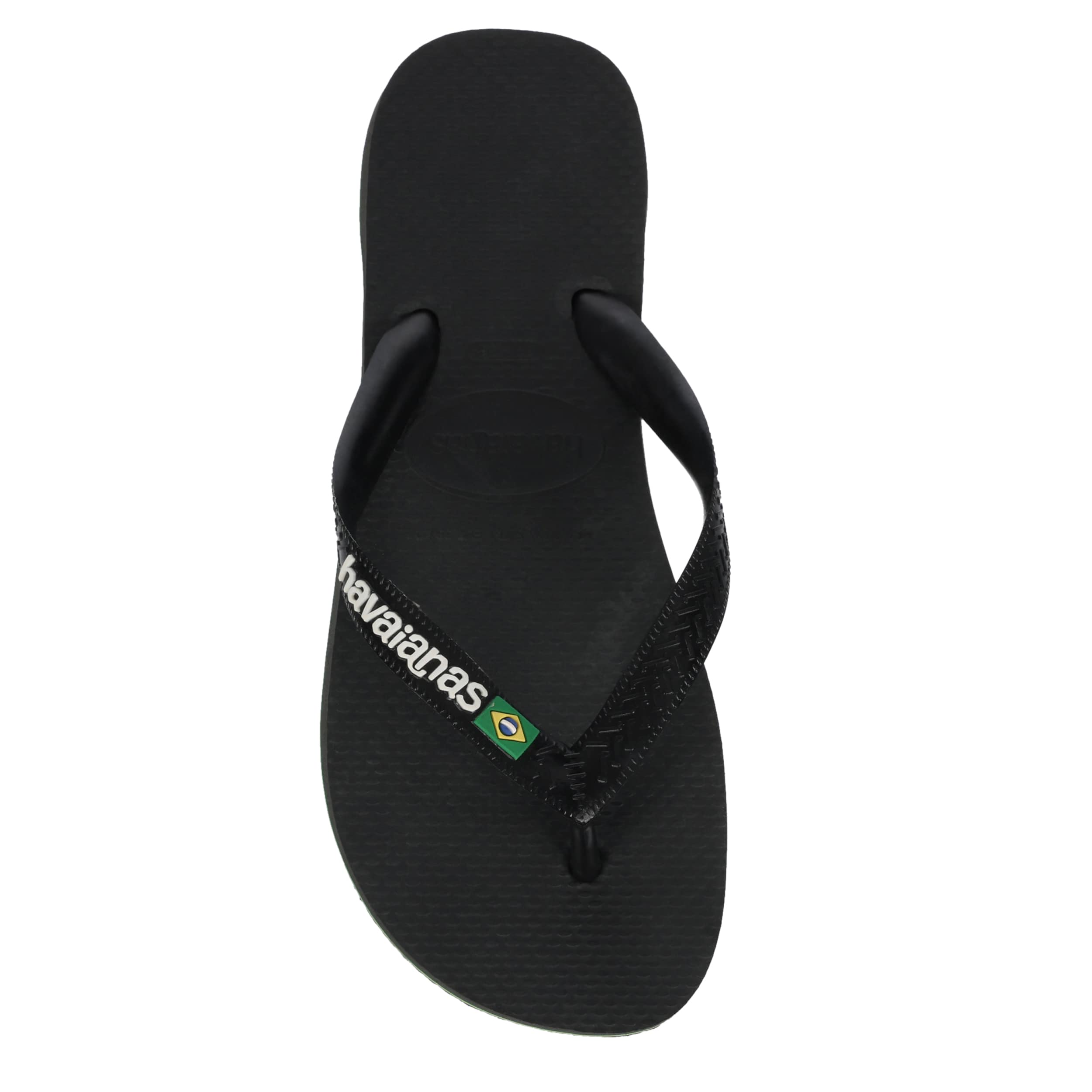 HAVAIANAS-WOMENS BRAZIL LOGO FLIP FLOPS-BLACK & 