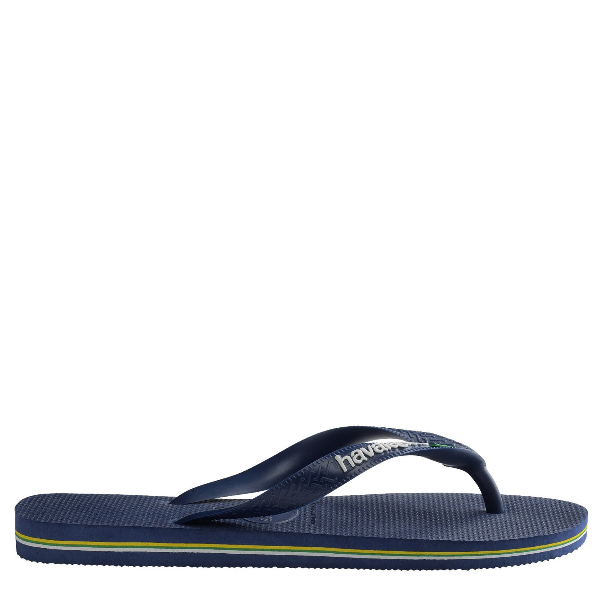 HAVAIANAS-WOMENS BRAZIL LOGO FLIP FLOPS-NAVY & 